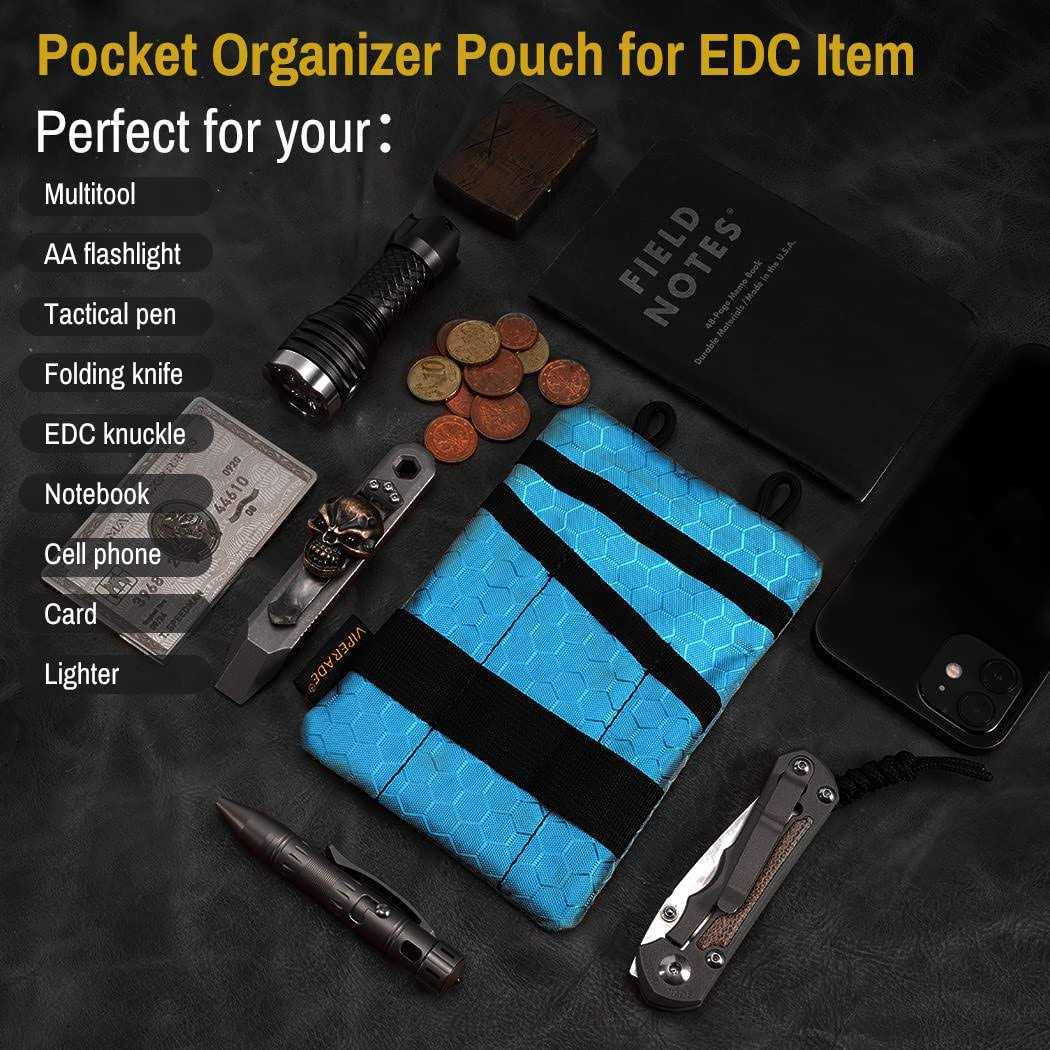 VIPERADE VE1-P Pocket Organizer EDC Pocket Organizer Men EDC Organizer Pouch Tool Pouch with 5 Tool Storage EDC Pouch for Flashlight - Cheap Fitting