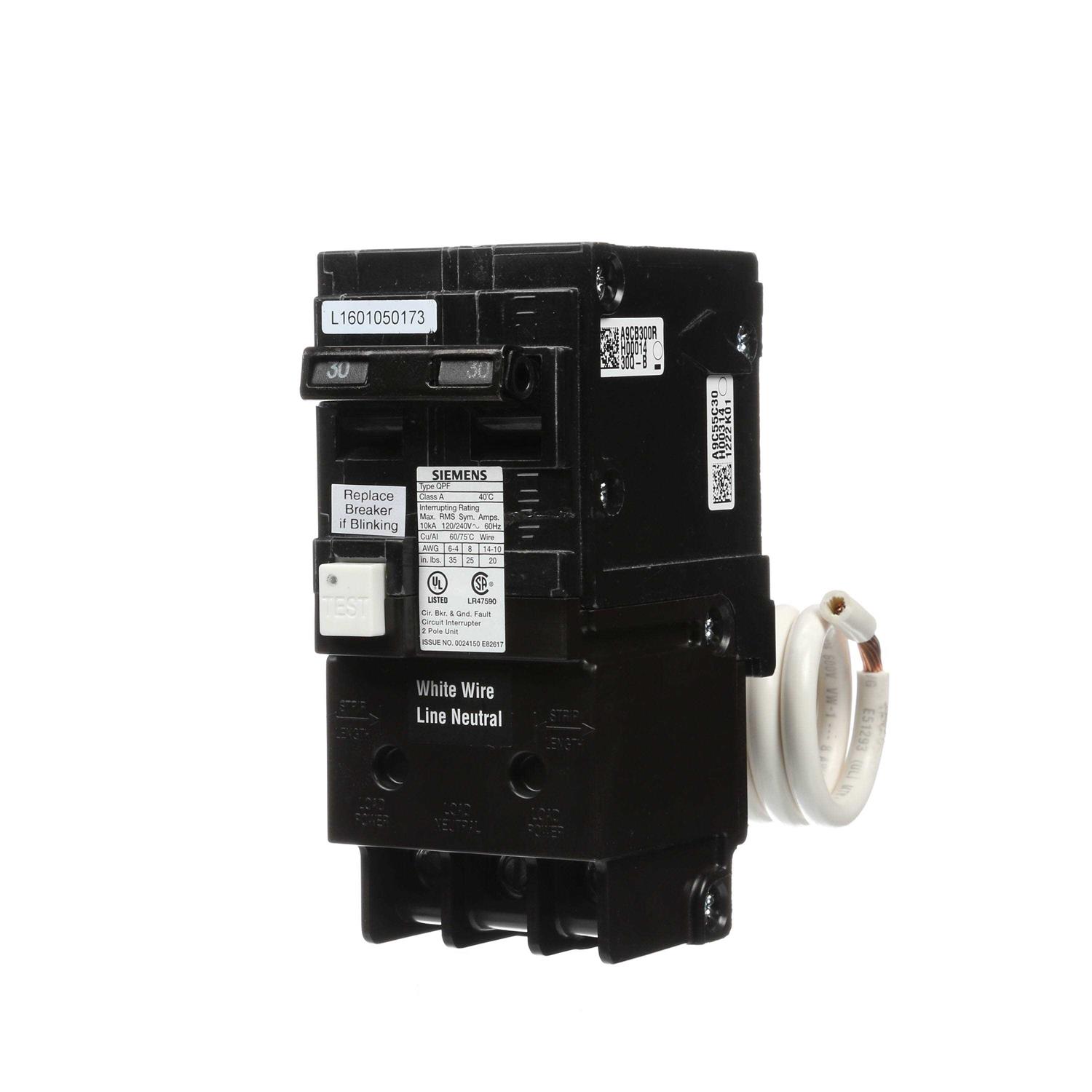 Siemens 30 Amp Double Pole Type QPF2 Gfci Circuit Breaker QF230AP - Cheap Fitting
