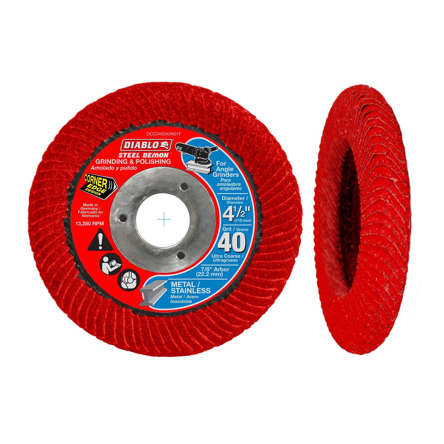 Diablo DCC045040N01F 4-1/2 in. Steel Demon Corner-Edge Flap Disc 40 Grit - Cheap Fitting