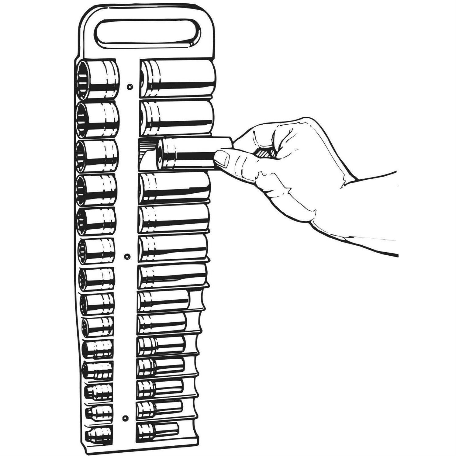 Lisle 40200 Red 3/8 Magnetic Socket Holder - Cheap Fitting