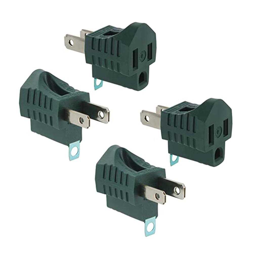4 Set 3 Prong to 2 Prong Outlet Electrical Ground AC Adapter Grounding Converter - Cheap Fitting