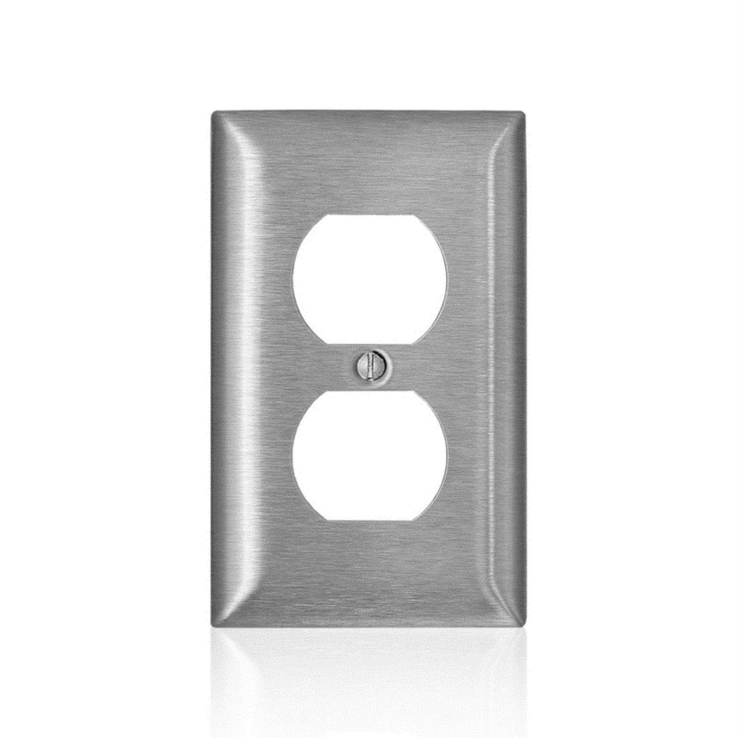 Leviton C-Series Stainless Steel 1-Gang Duplex Outlet Wall Plate - Cheap Fitting