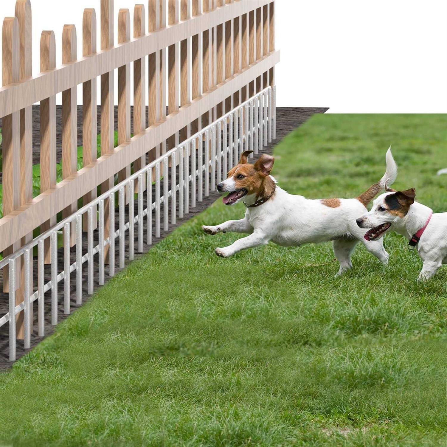 Doniks Animal Barrier Fence 30×15-inch with 2inch Spike Spacing Underground Decorative Garden Fence for Dogs Galvanized 4 Gauge for Outdoor Patio - Cheap Fitting