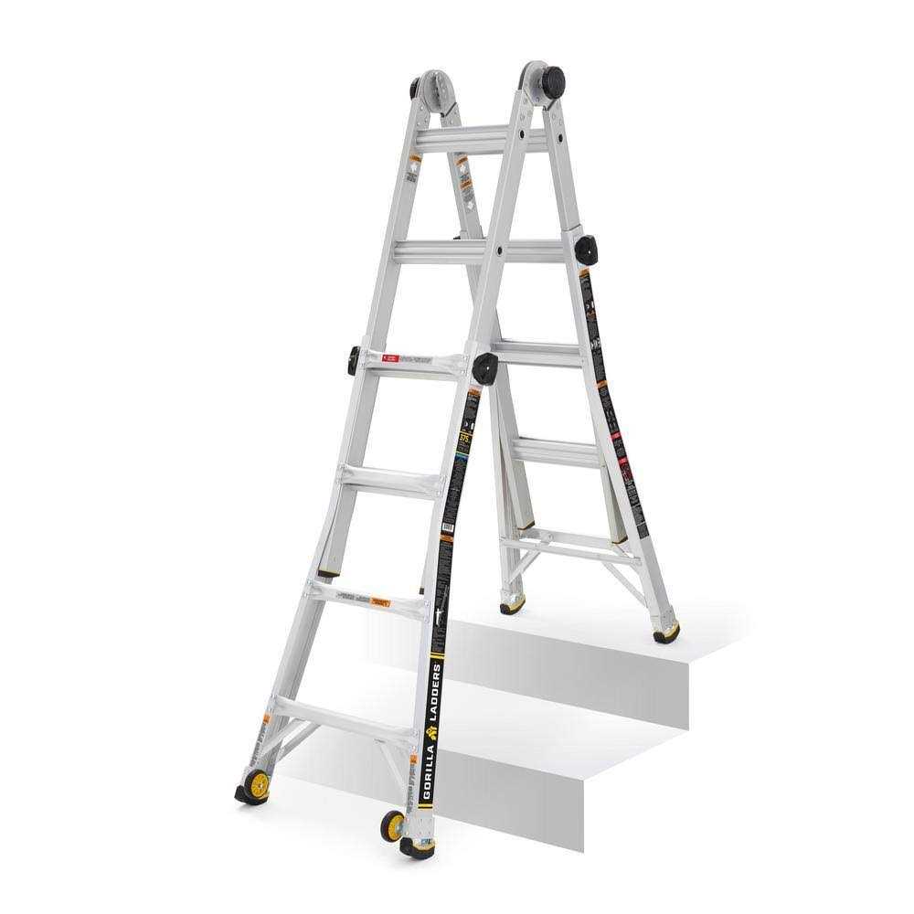 Gorilla Ladders Reach MPXW Aluminum Multi-Position Ladder with Wheels - Cheap Fitting