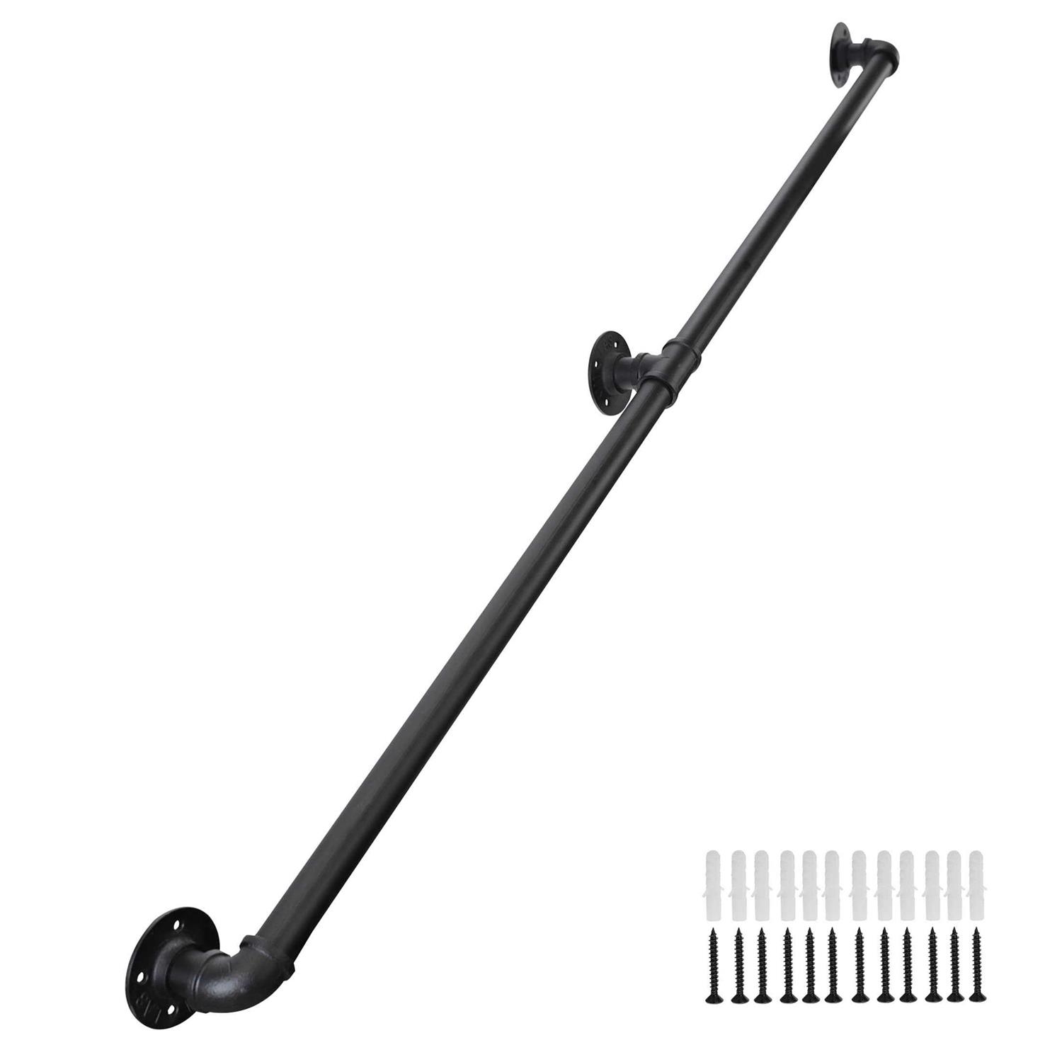 Toriexon Staircase Handrails Galvanized Steel Stair Railing Easy to Install - Cheap Fitting