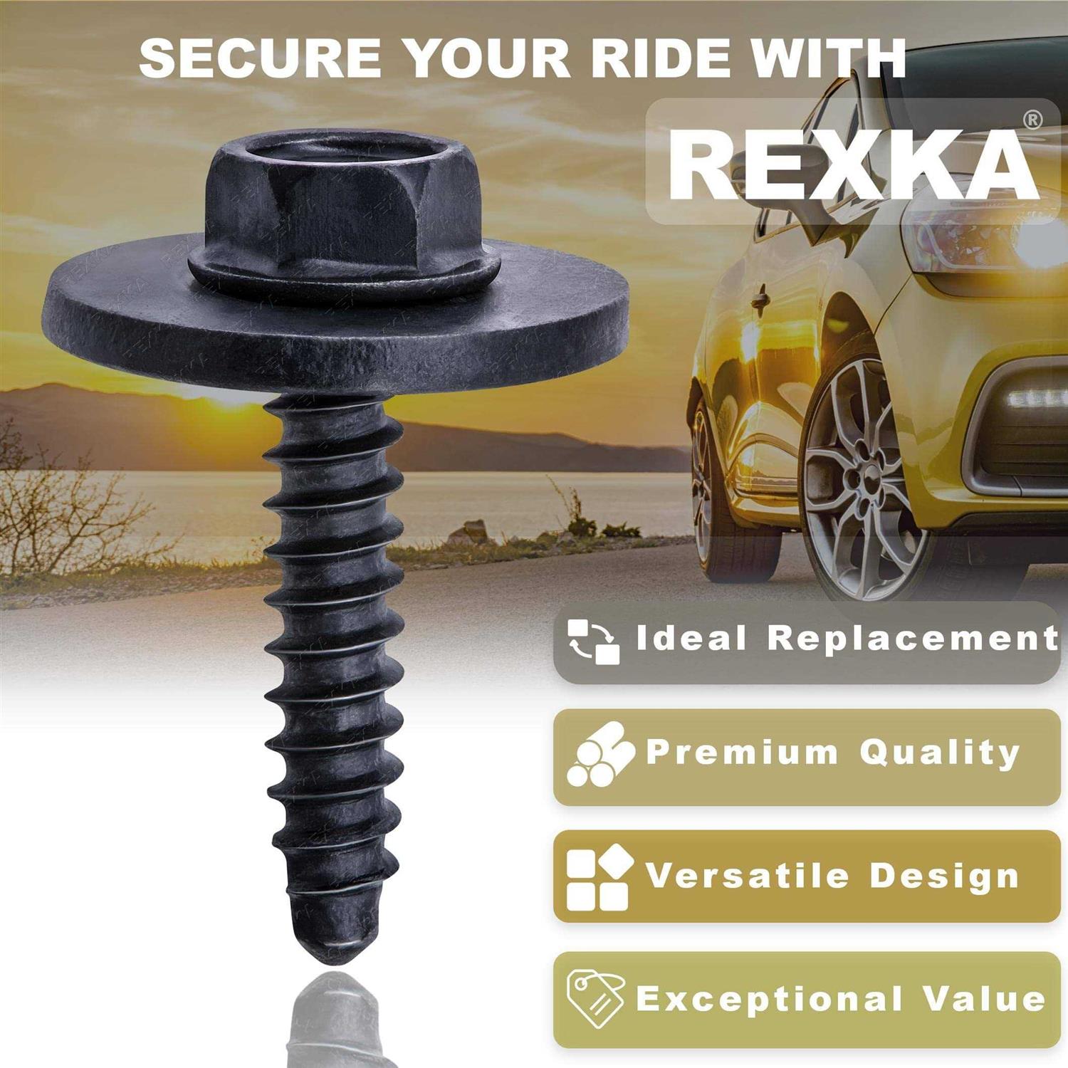 Rexka 20 pcs Fender Liner Bumper Cover Splash Shield Wheelhouse Liner Bolt Screw Compatible with GM 11570498 Chevrolet Camaro Colorado Corvette - Cheap Fitting