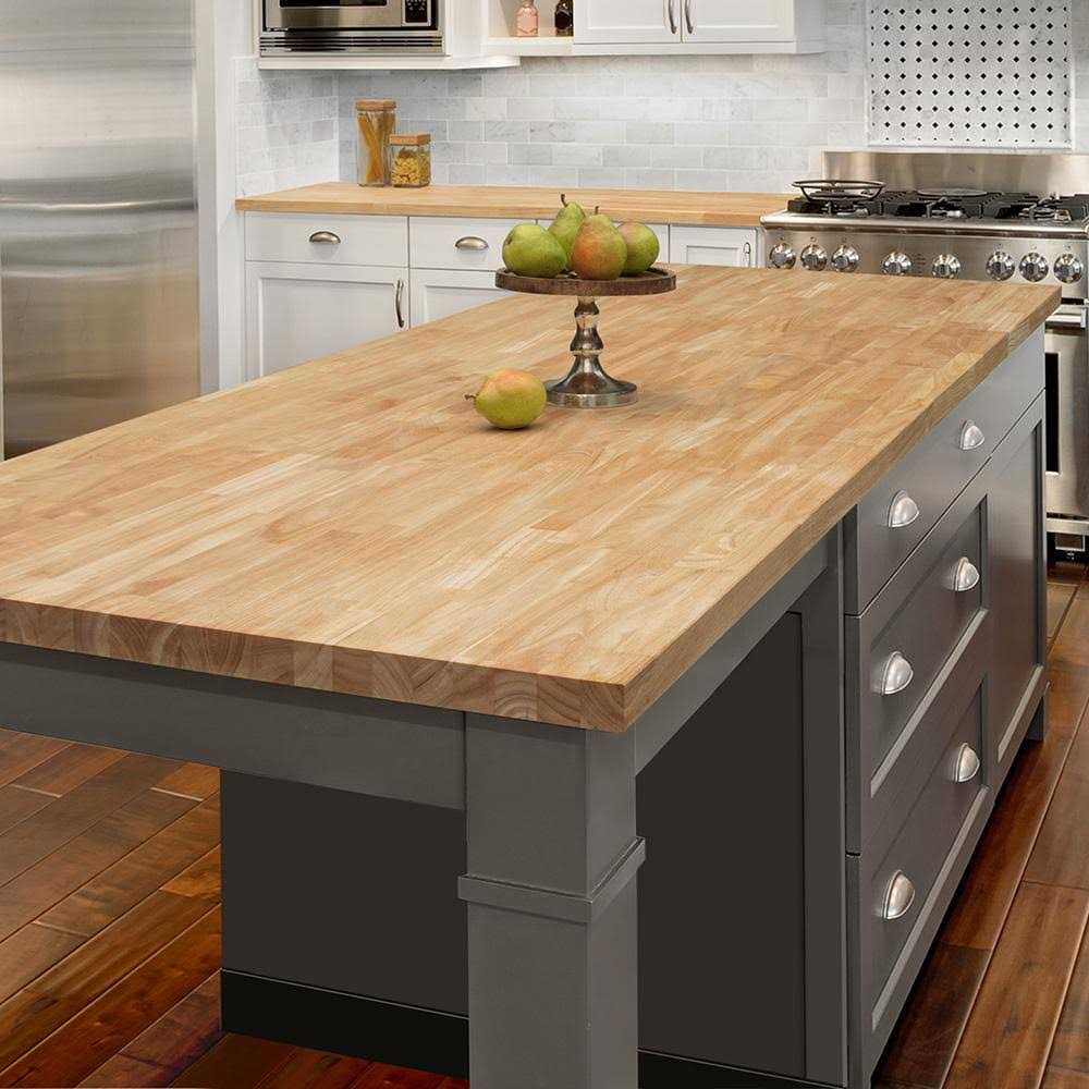 Hampton Bay Butcher Block 98 in. x 4 in. Wood Backsplash in Hevea - Cheap Fitting