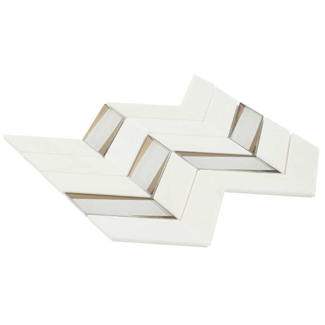 Glass Backsplash Tile Mogo 2 x 5 Marble Herringbone Mosaic Tile Ivy Hill Tile - Cheap Fitting