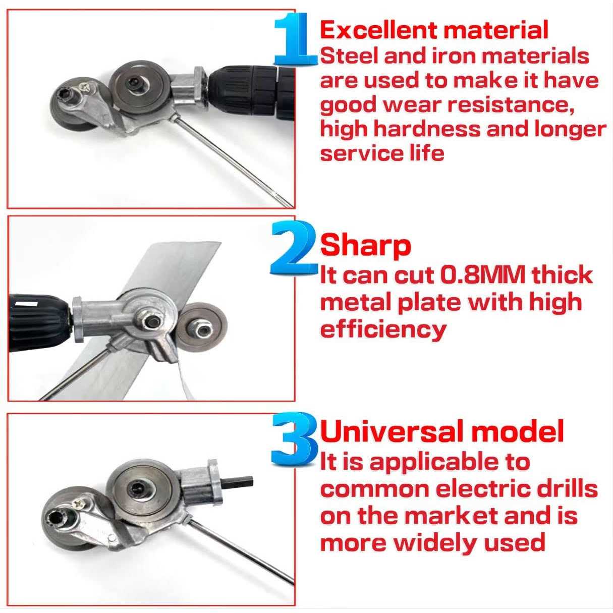 VVP 2023 New Electric Drill Plate Cutter,Metal Nibbler Drill Attachment with Adapter For DIY - Cheap Fitting