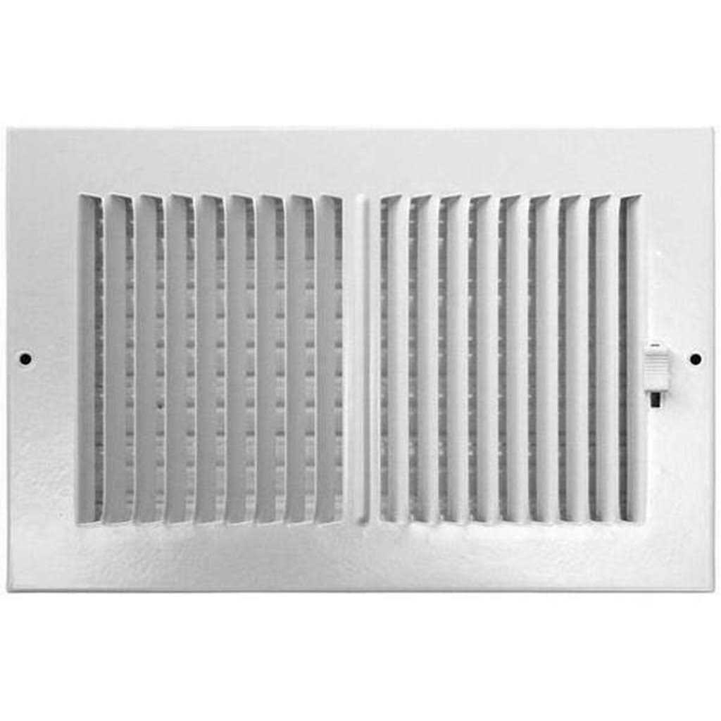 Tru Aire 6 in. H x 10 in. W 2-Way Powder Coat White Steel Wall/Ceiling Register - Cheap Fitting