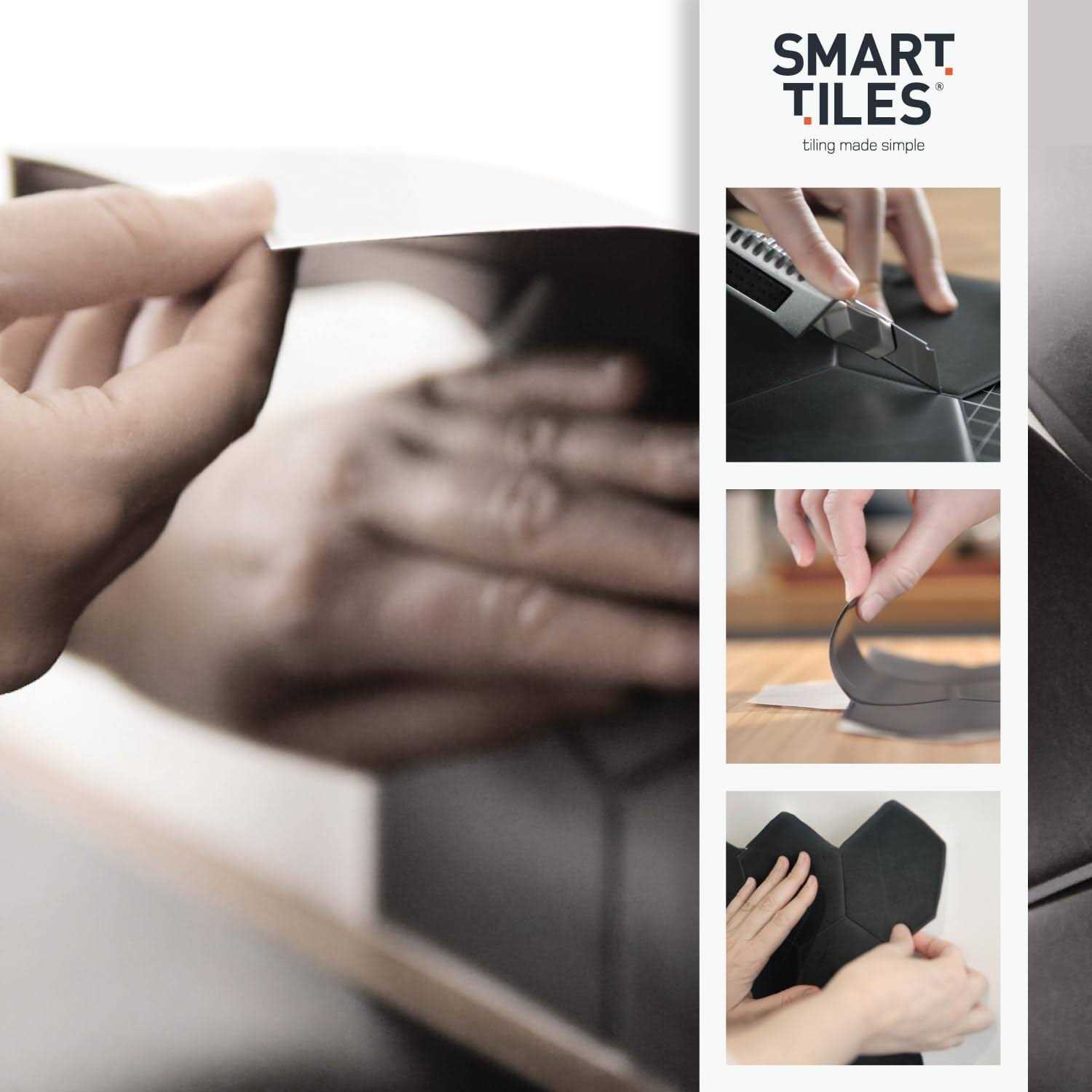 SMART TILES Peel and Stick Backsplash 5 Sheets of 9 x 9 - Cheap Fitting