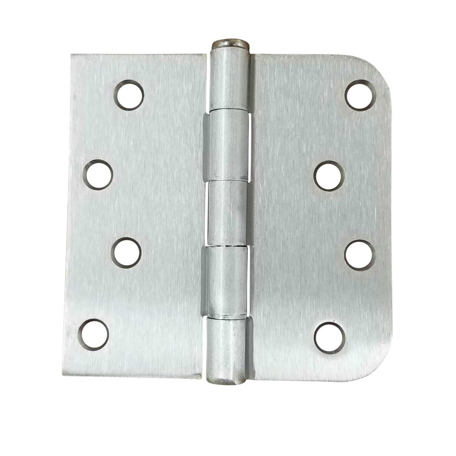 4 Inch Exterior Door Hinges with 5/8 Inch Inch Radius Square Corner Satin Nickel - Cheap Fitting