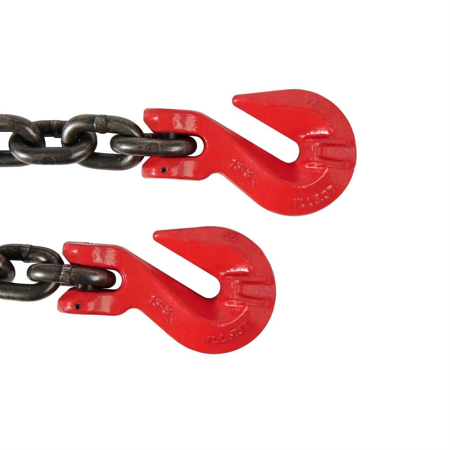 Mytee Products 3/8 Inch x G80 Black Transport Binder Chain with Clevis Grab Hooks - Cheap Fitting