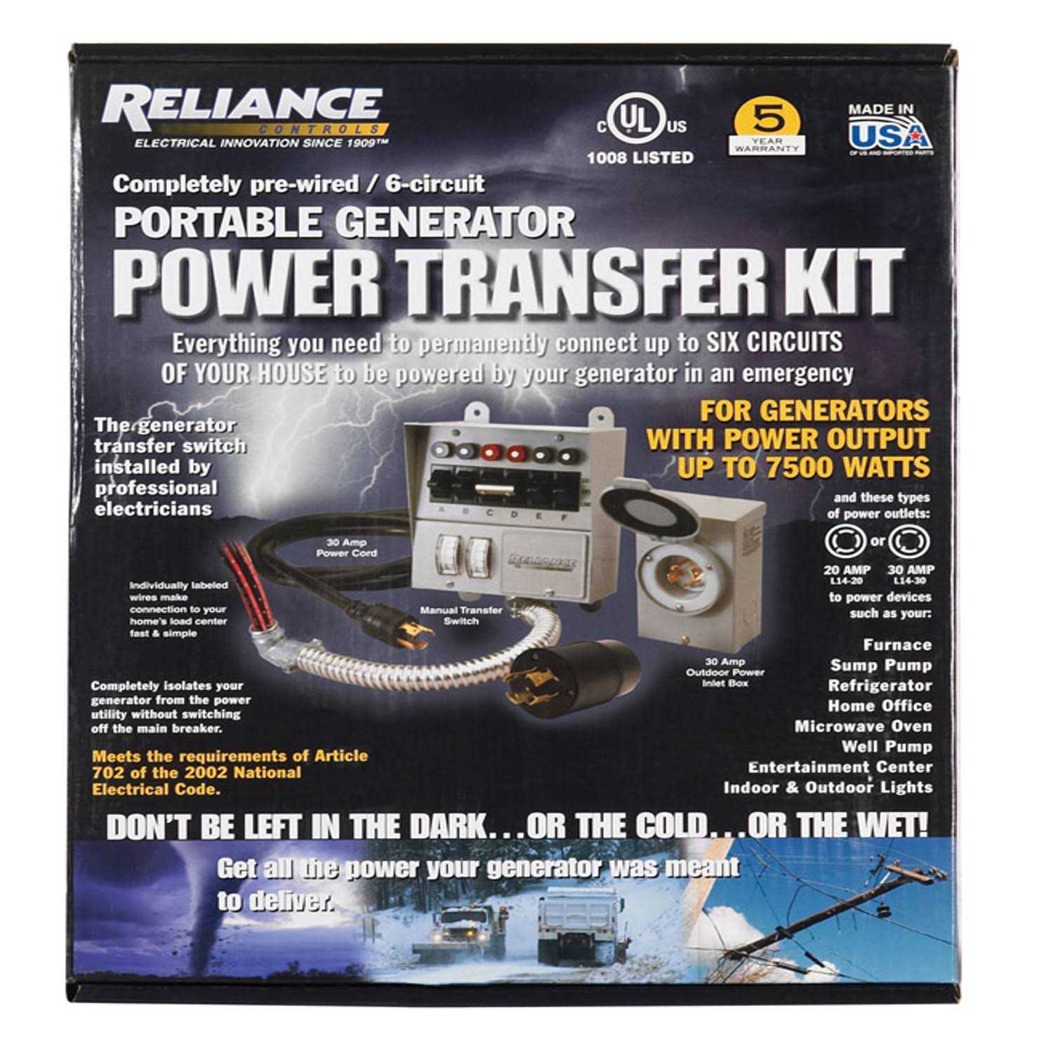 Reliance Controls 306CRK 6-Circuit Transfer Switch Kit - Cheap Fitting