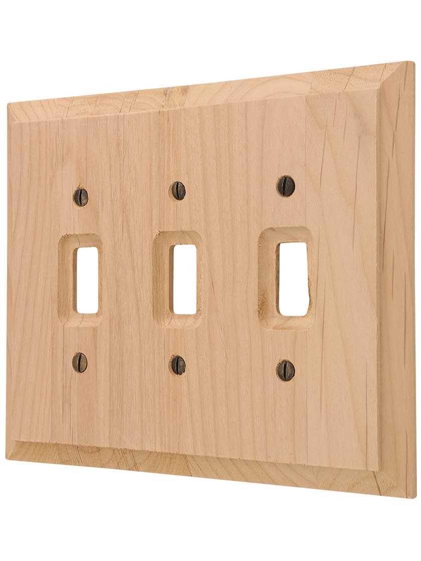 Amerelle Baker Triple Toggle Unfinished Wood Wallplate 180TTT - Cheap Fitting