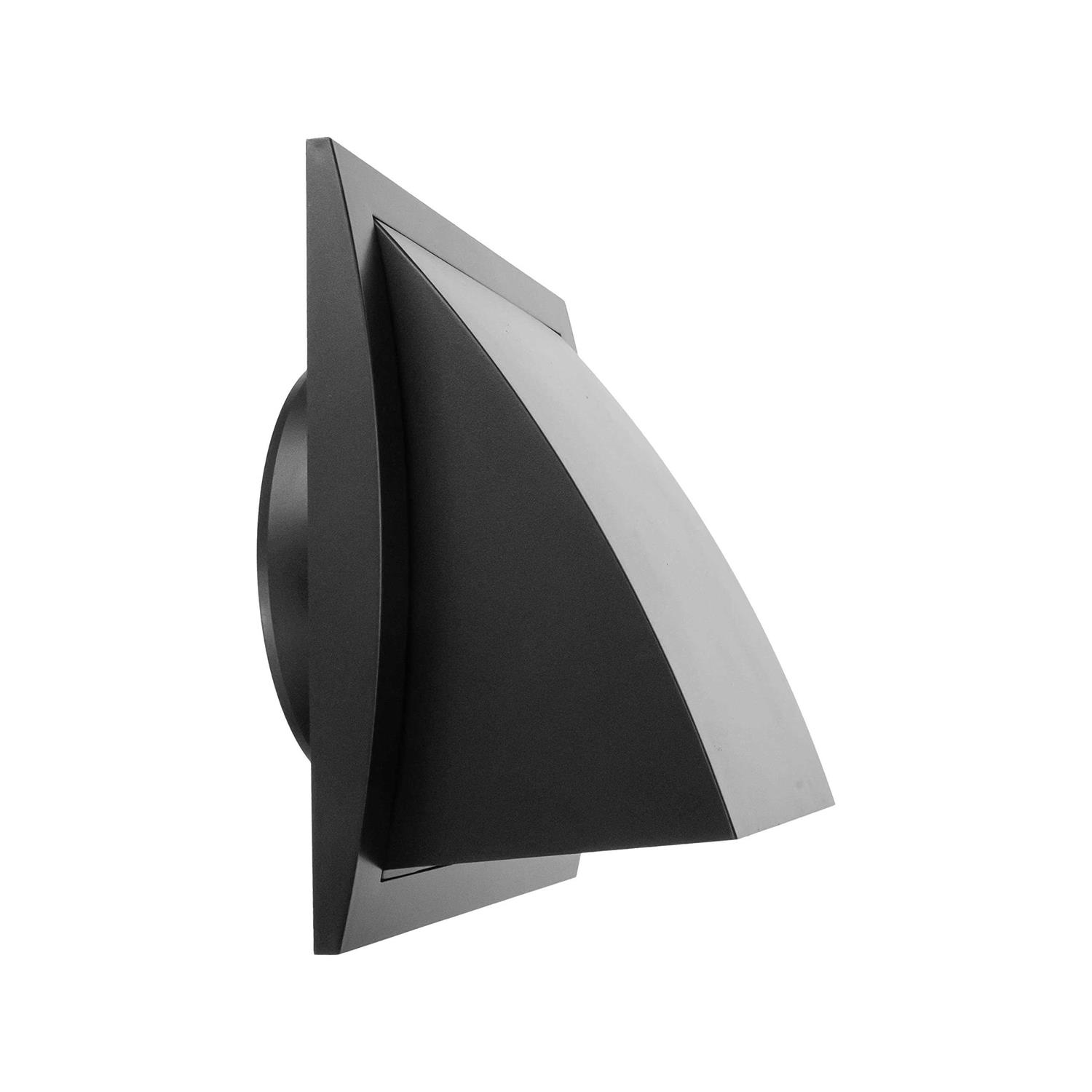 6” Inch Exhaust Hood Vent with Rain Cover, Black/Anthracite, Indoor and Outdoor Air Vent Cover - Cheap Fitting