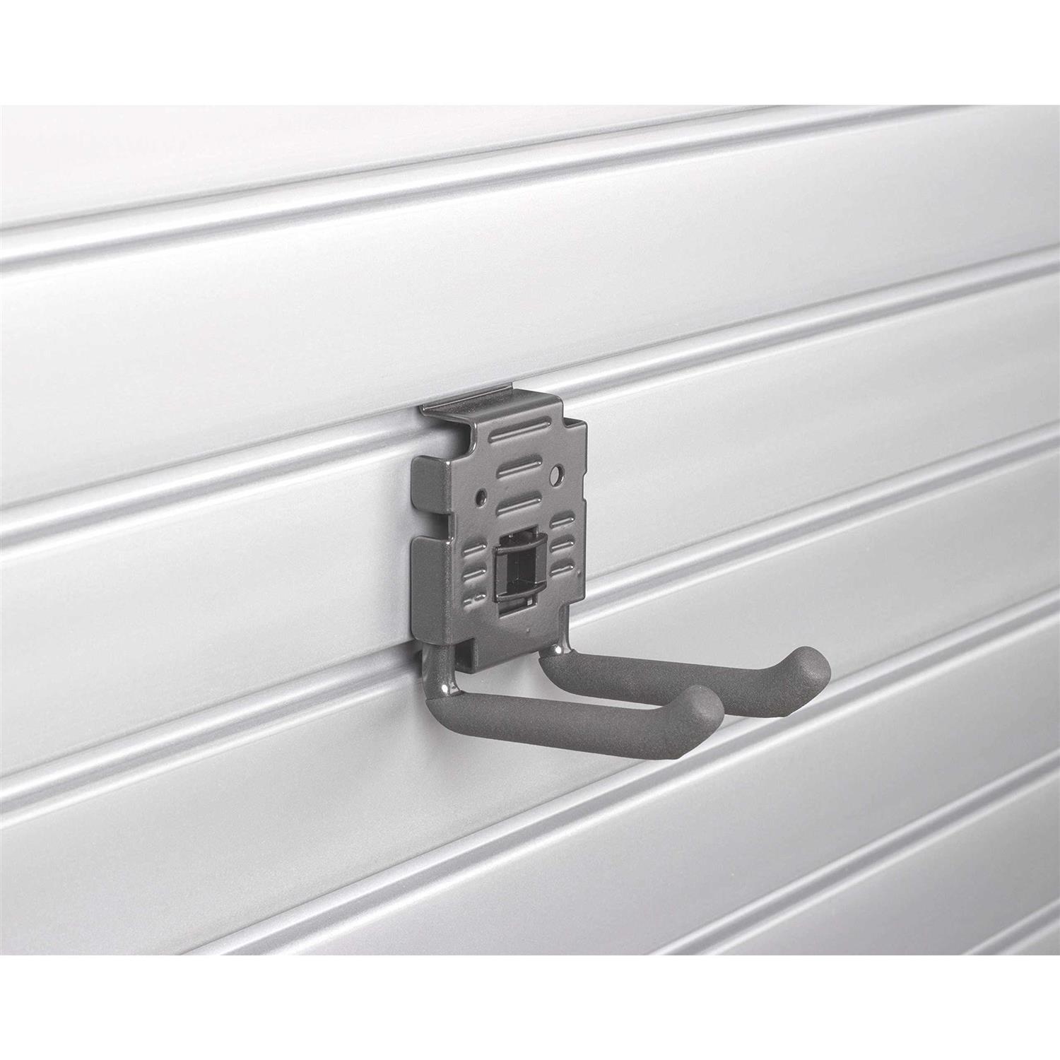 HandiWall Double Hook with Locking Bracket for Tool Storage on Garage Slatwall Panels - Cheap Fitting
