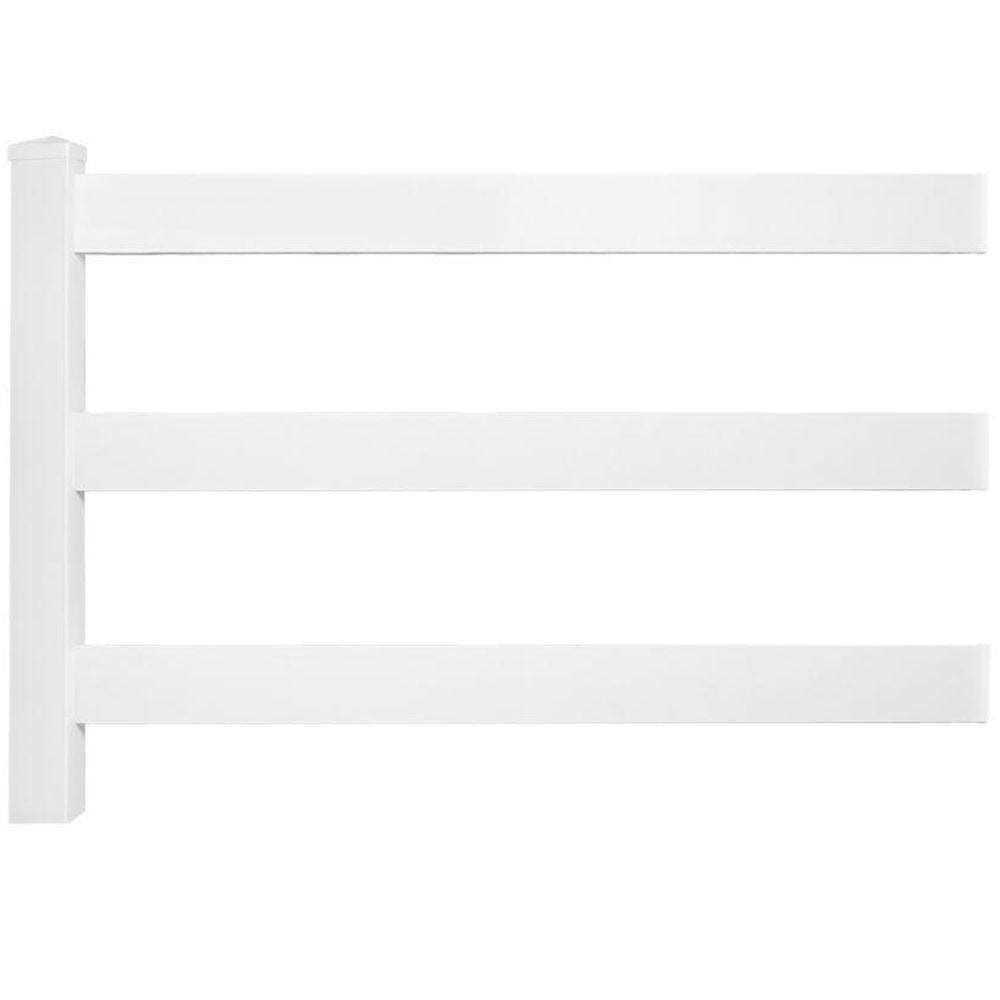 Weatherables 4 ft. H x 8 ft. W 3-Rail Vinyl Fence Panel EZ Pack - Cheap Fitting
