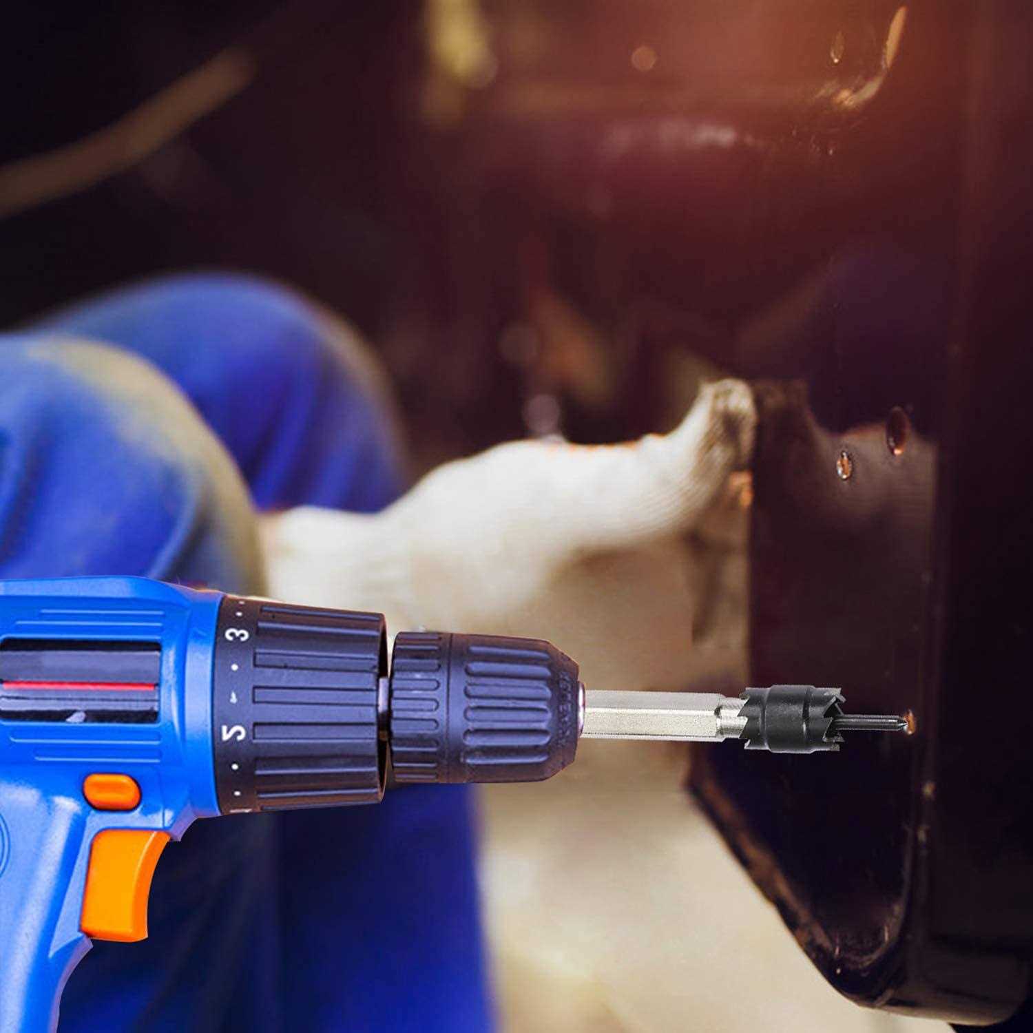 14-pack Spot Weld Cutter Sets Double Sided 3/8 HSS Spot Weld Cutter Remover Drill Bits Hex Sheet Metal Hole Cutter Remover for Power Drill Spot - Cheap Fitting