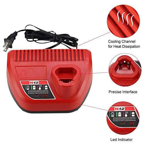 Replacement Charger Compatible with 12 Volt Battery Charger Genuine OEM Compatible with 48-59-2401 Lithium Ion Battery with LED Indicating - Cheap Fitting