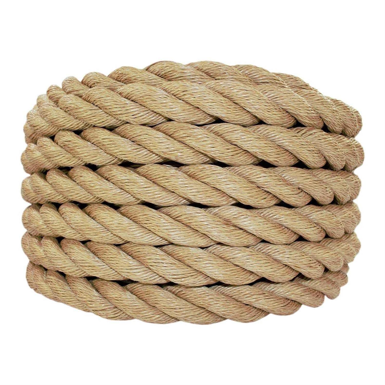 SGT KNOTS ProManila Rope UnManila Tan Twisted 3 Strand Polypropylene Cord - Cheap Fitting