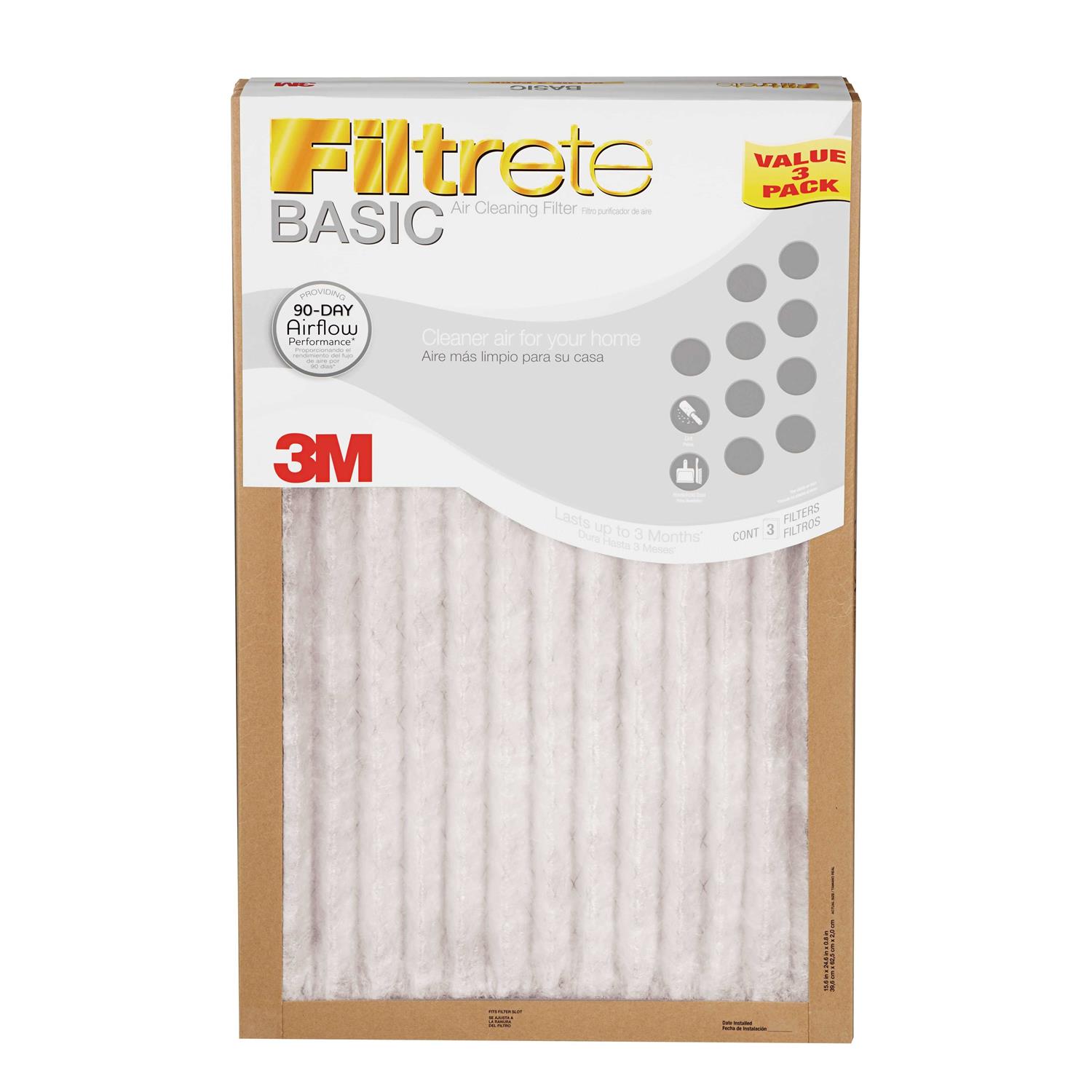 Filtrete 12-in W x 20-in L x 1-in MERV 5 Basic Pleated Air Filter - Cheap Fitting