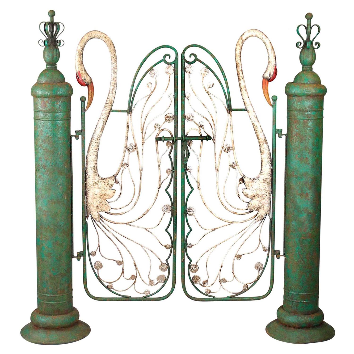 Design Toscano Swan Serenade Entryway Metal Garden Gate - Cheap Fitting