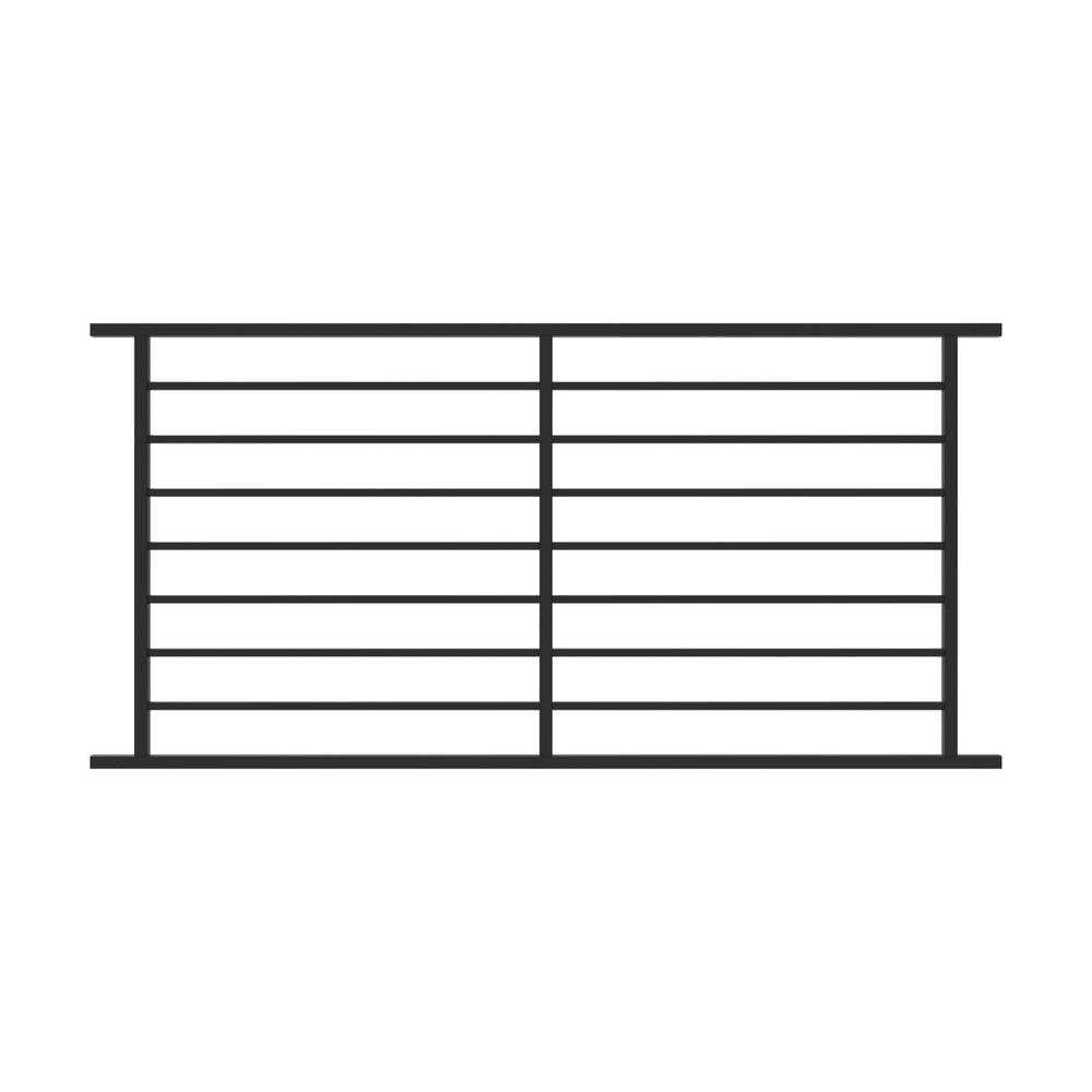 FORTRESS Fe26 Axis H x Black Steel Railing Level Panel - Cheap Fitting