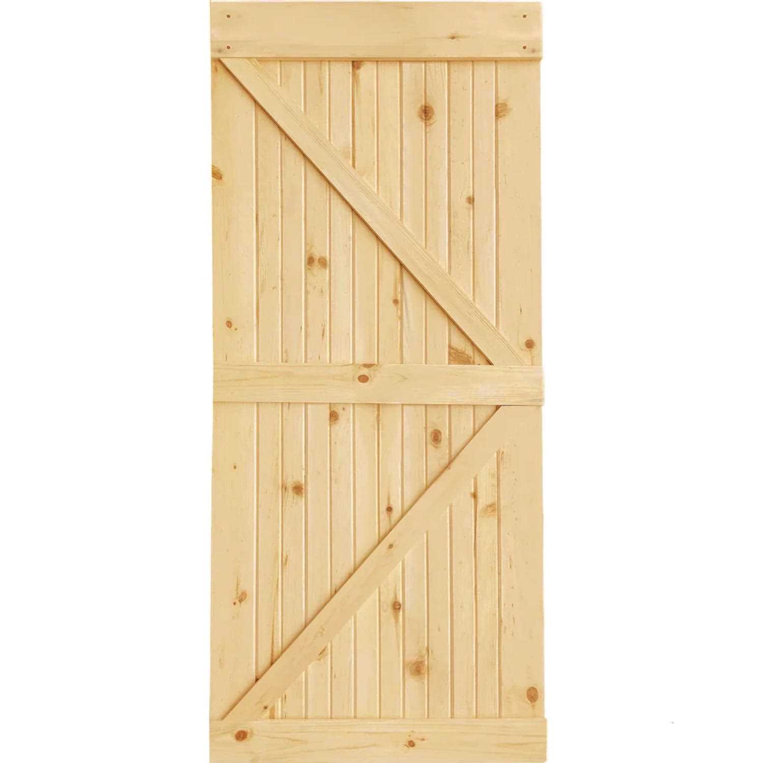 Kimberly Bay K-Bar Solid Pine Core Unfinished Interior Barn Door Slab DIY Kit 84 in. x 24 - Cheap Fitting