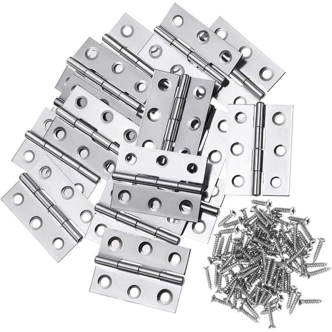 Libertyyouxiangongsi Liberty.20Pcs Stainless Steel Folding Hinge 2 inch Door and Window Hinge is assigned 120 Screws - Cheap Fitting