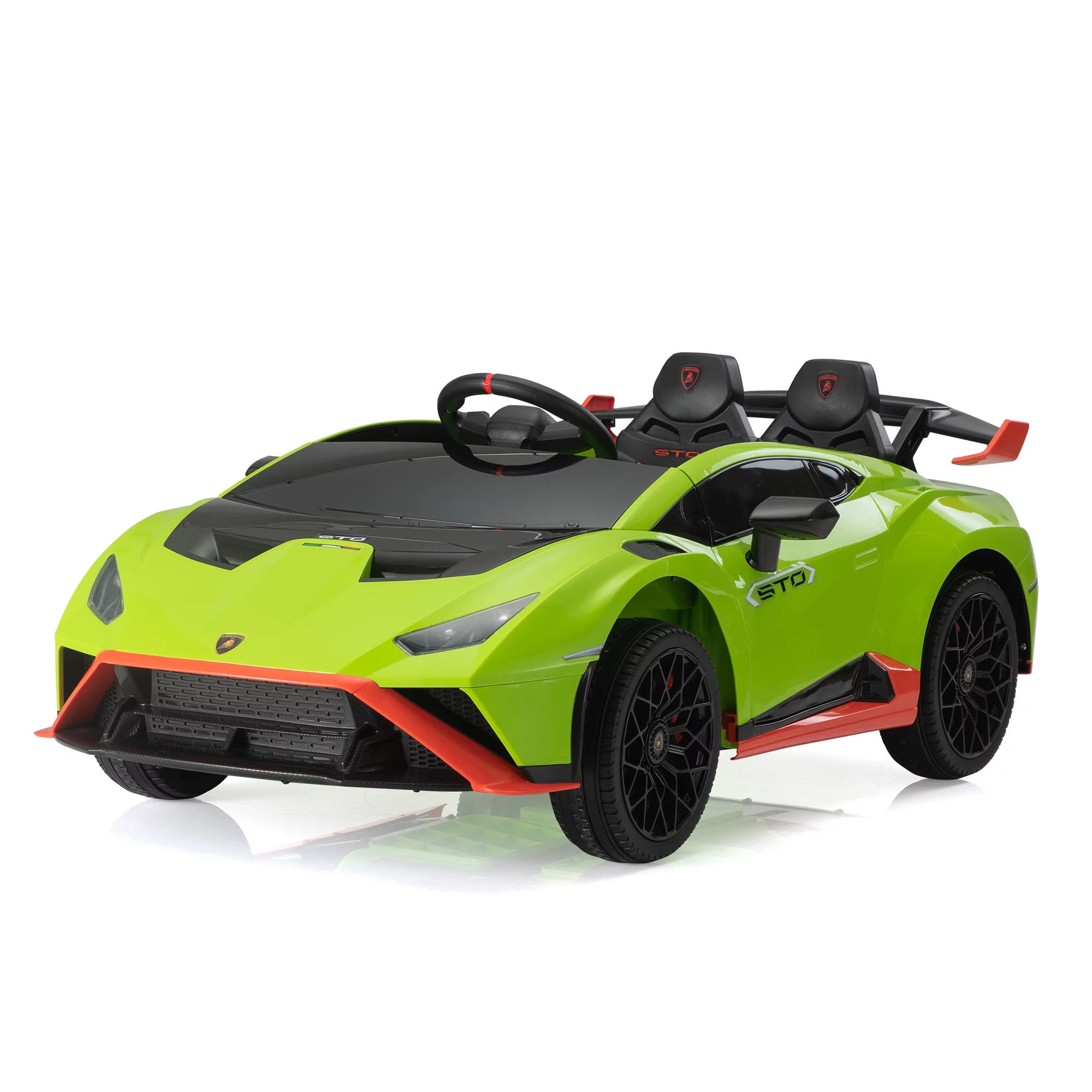 TOBBI 24V Lamborghini STO Licensed Kids Ride on Drift Car Gray Electric Car W/Remote Control LED Lights, up to 10 mph - Cheap Fitting