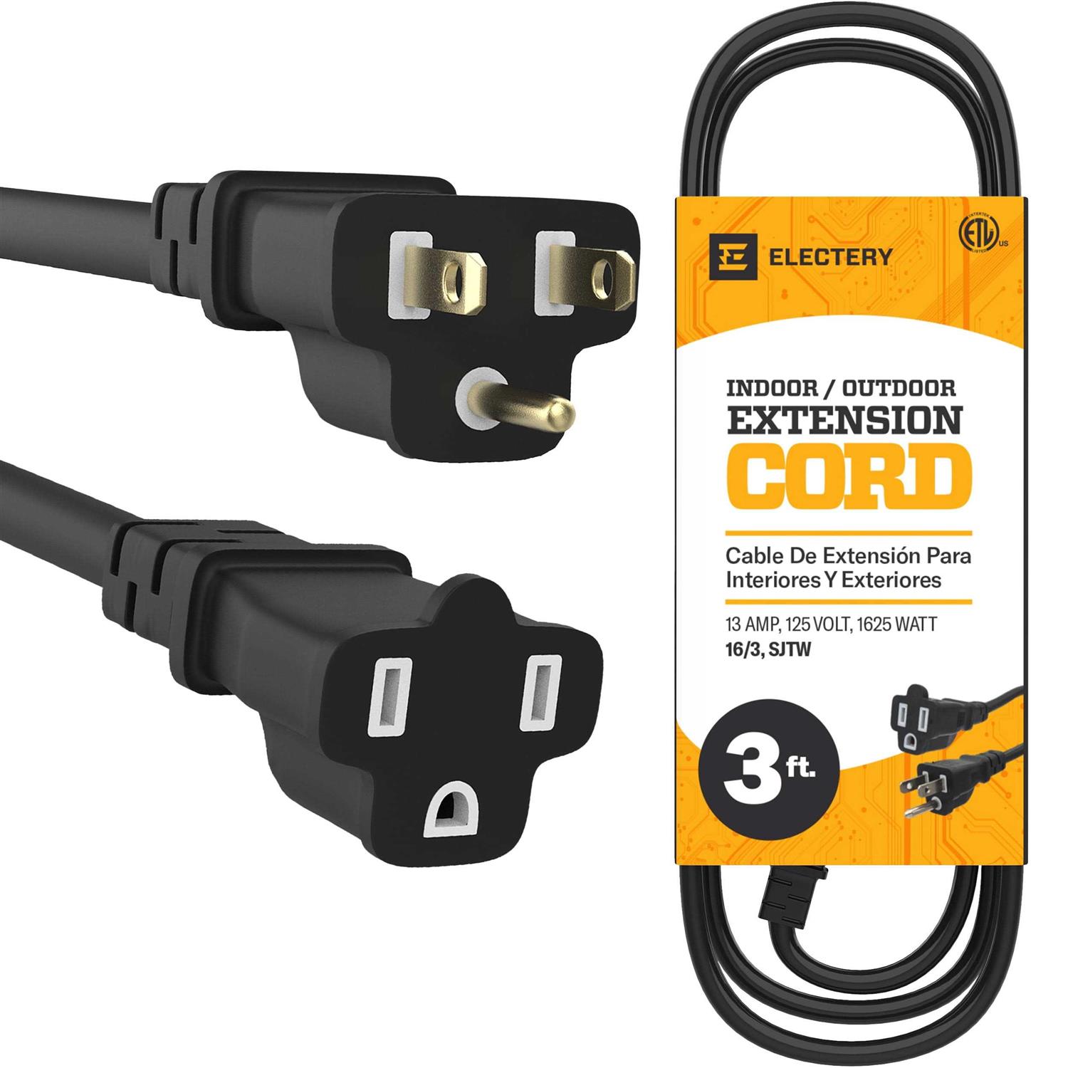 Appliance Power Extension Cord Heavy Duty 14 Gauge Gray Wire for All Major Appliances - Cheap Fitting