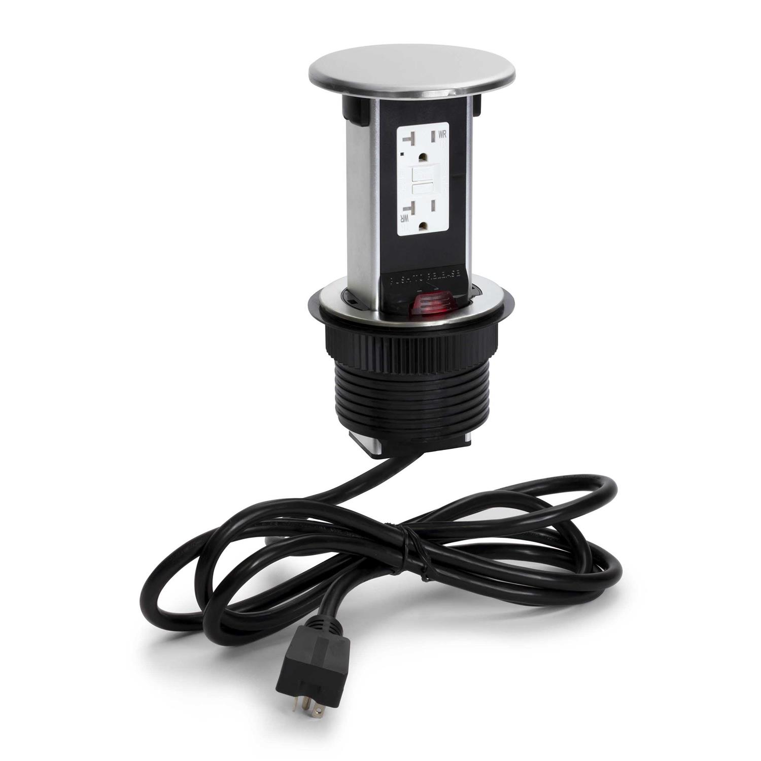 Round Countertop Two 20A Power Pop Up By Lew PUR20-S - Cheap Fitting