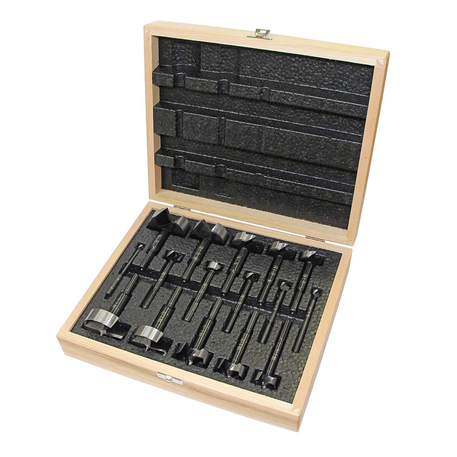 Fisch 16-Piece Imperial Black Shark Forstner Bit Set With Wooden Box - Cheap Fitting