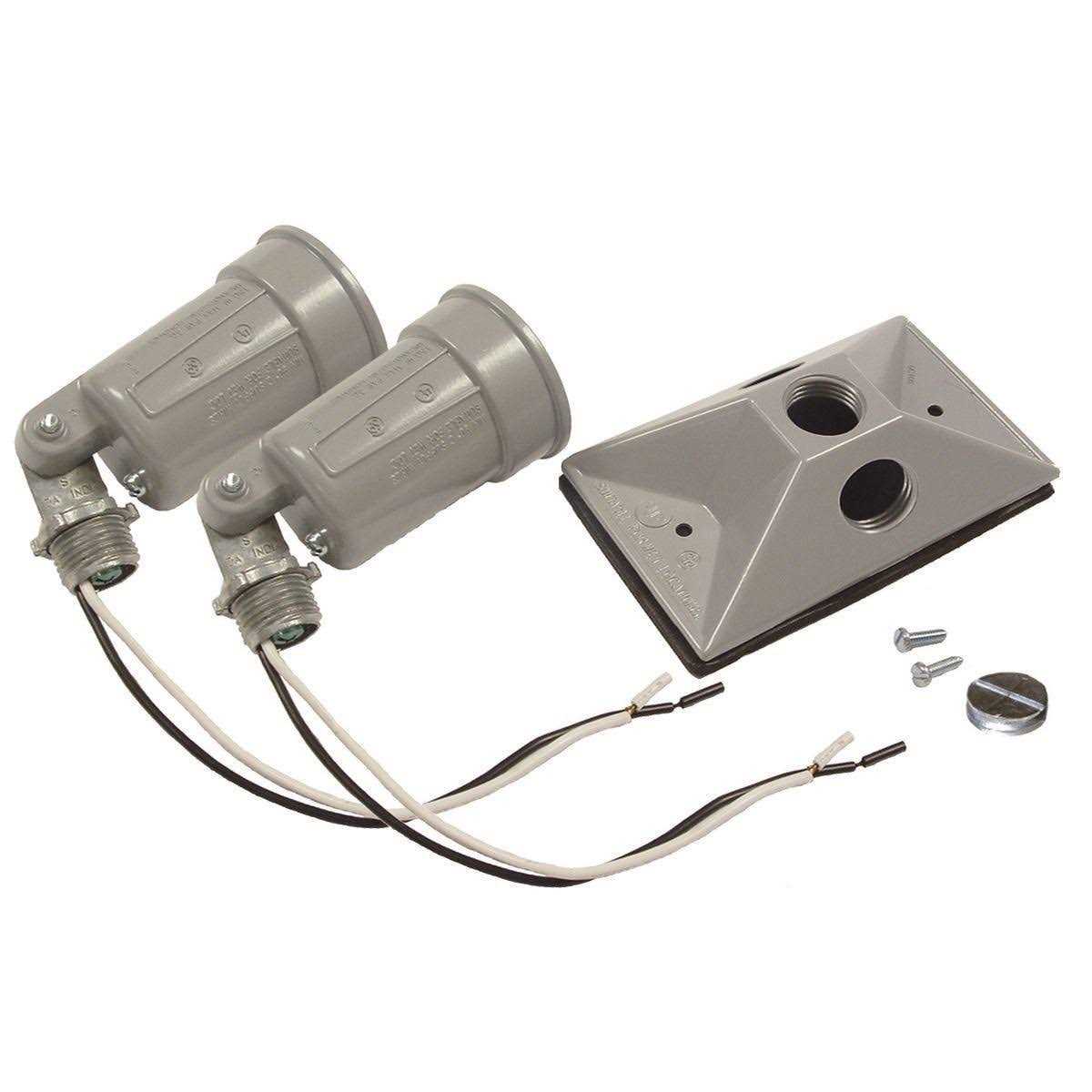 Hubbell Weatherproof Double Lampholders Rectangular Cover 5621-0 - Cheap Fitting