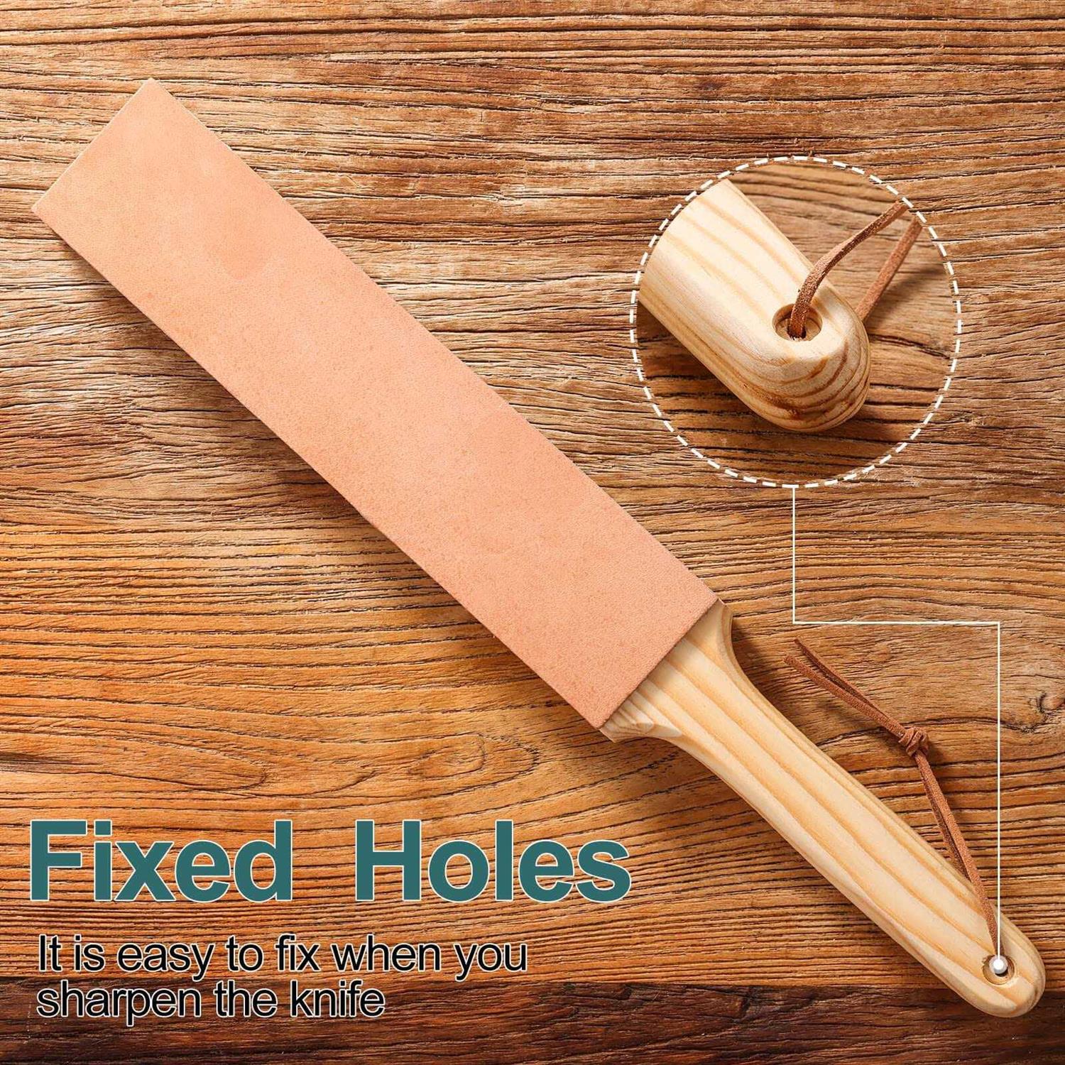 ANGERSTONE Double Side Leather Strop for Knife Sharpening 14x 2 Stropping Block Kit with Polishing Compound - Cheap Fitting