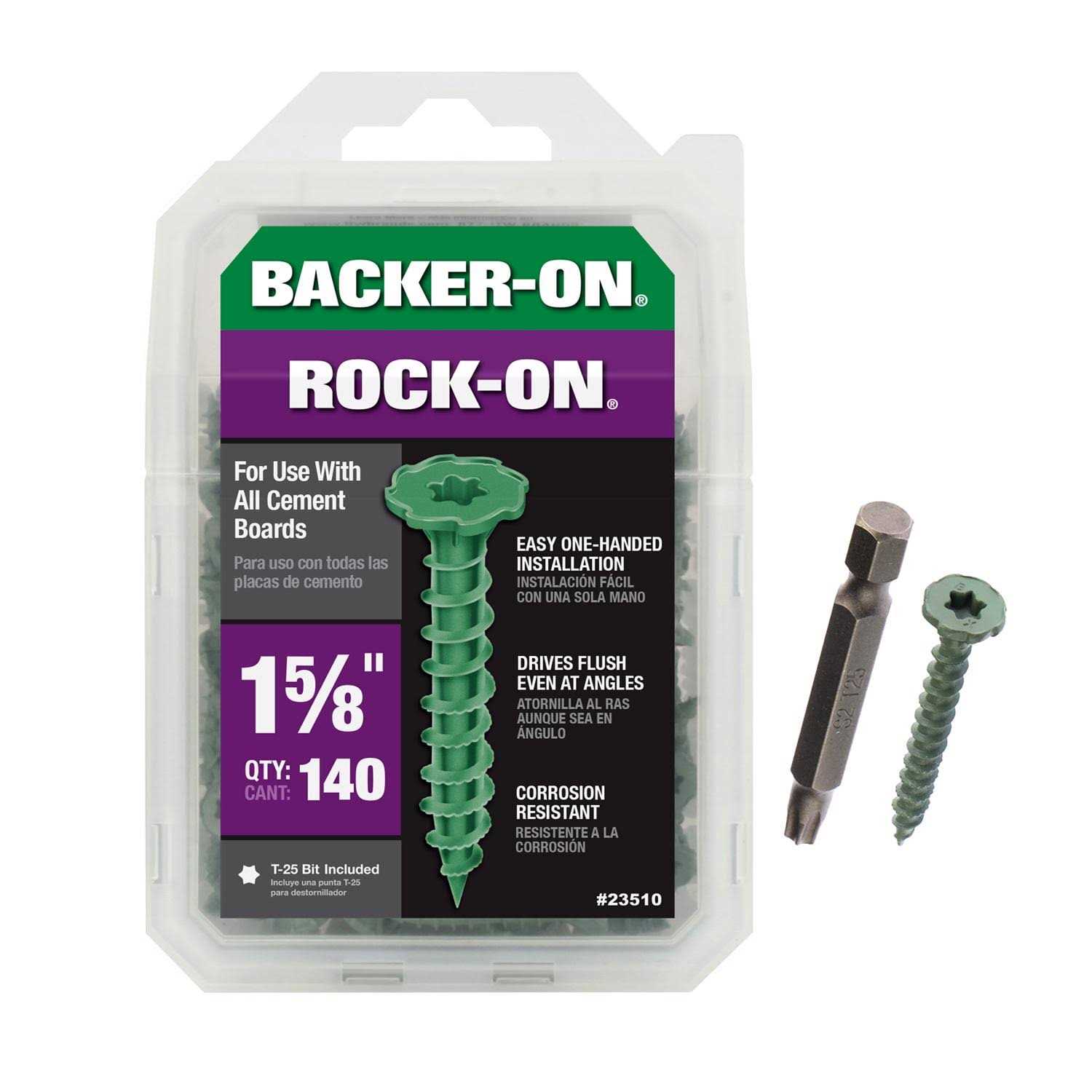Backer-On Cement Board Screws Rock-On No. 9 x Star Flat Head - Cheap Fitting