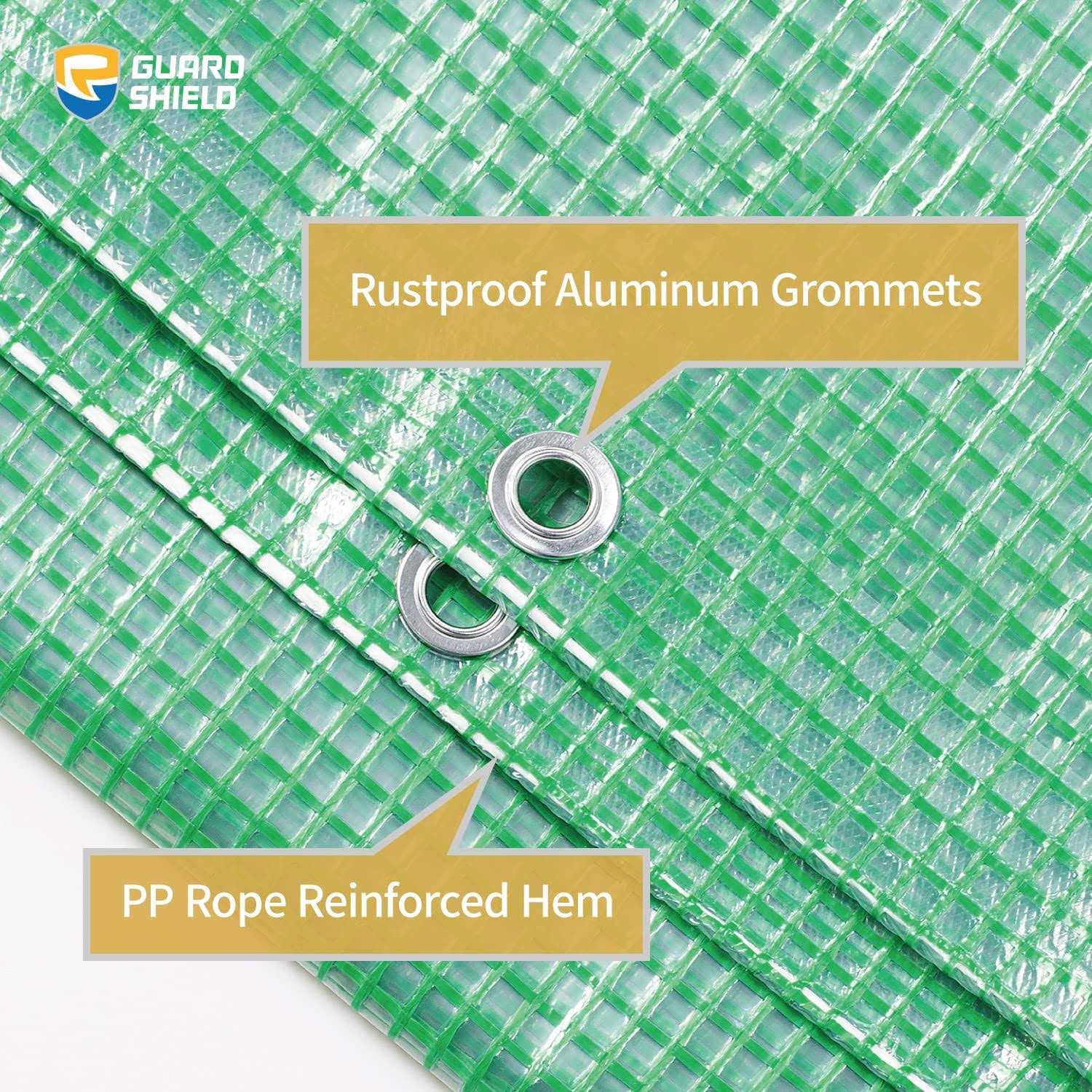 GUARD SHIELD Clear Green Tarp Heavy Duty Waterproof for Greenhouse Outdoor Garden Poly Cover UV Resistant 3×3 Weave 1 - Cheap Fitting