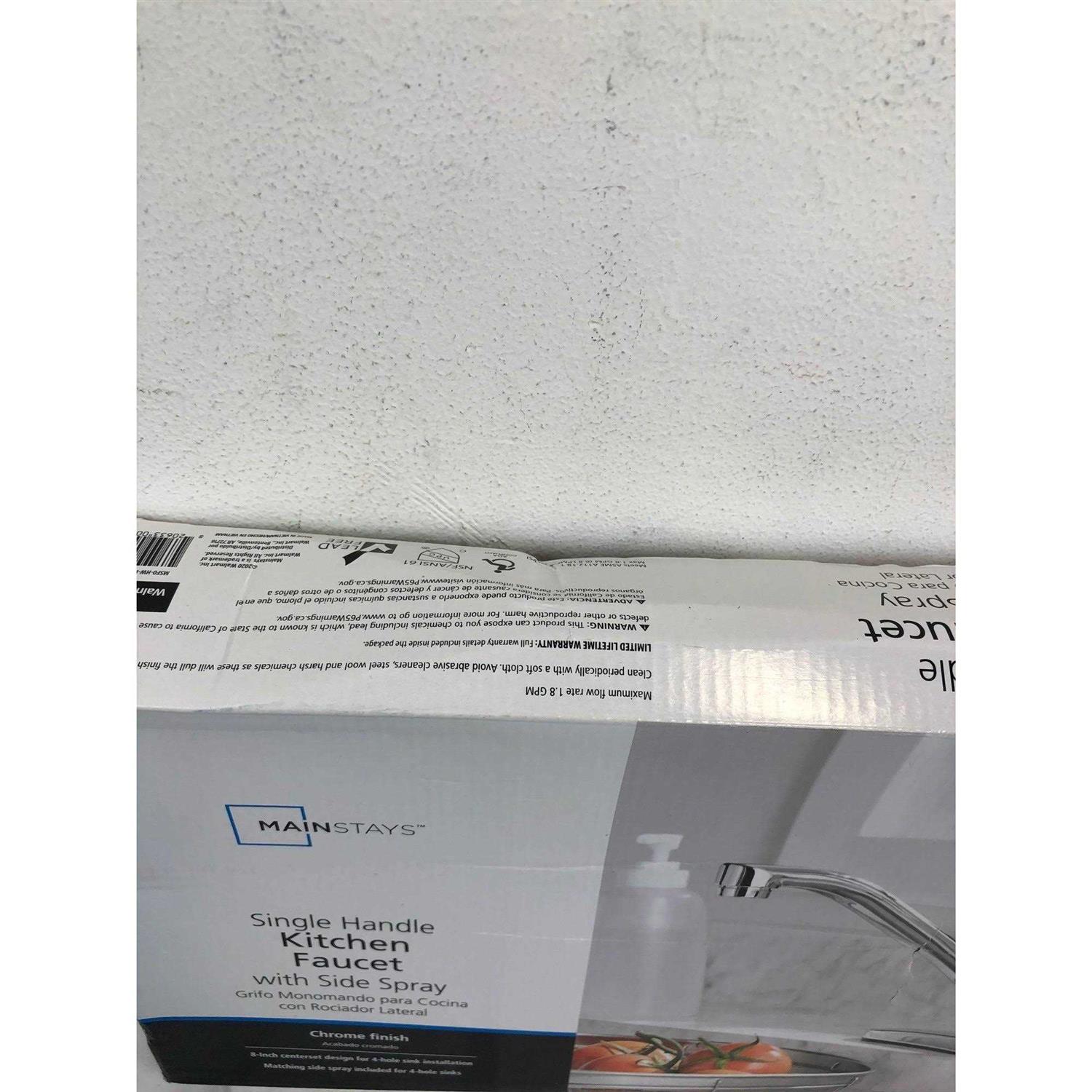 Mainstays 8 inch Widespread Single Handle Kitchen Faucet with Side Spray - Cheap Fitting