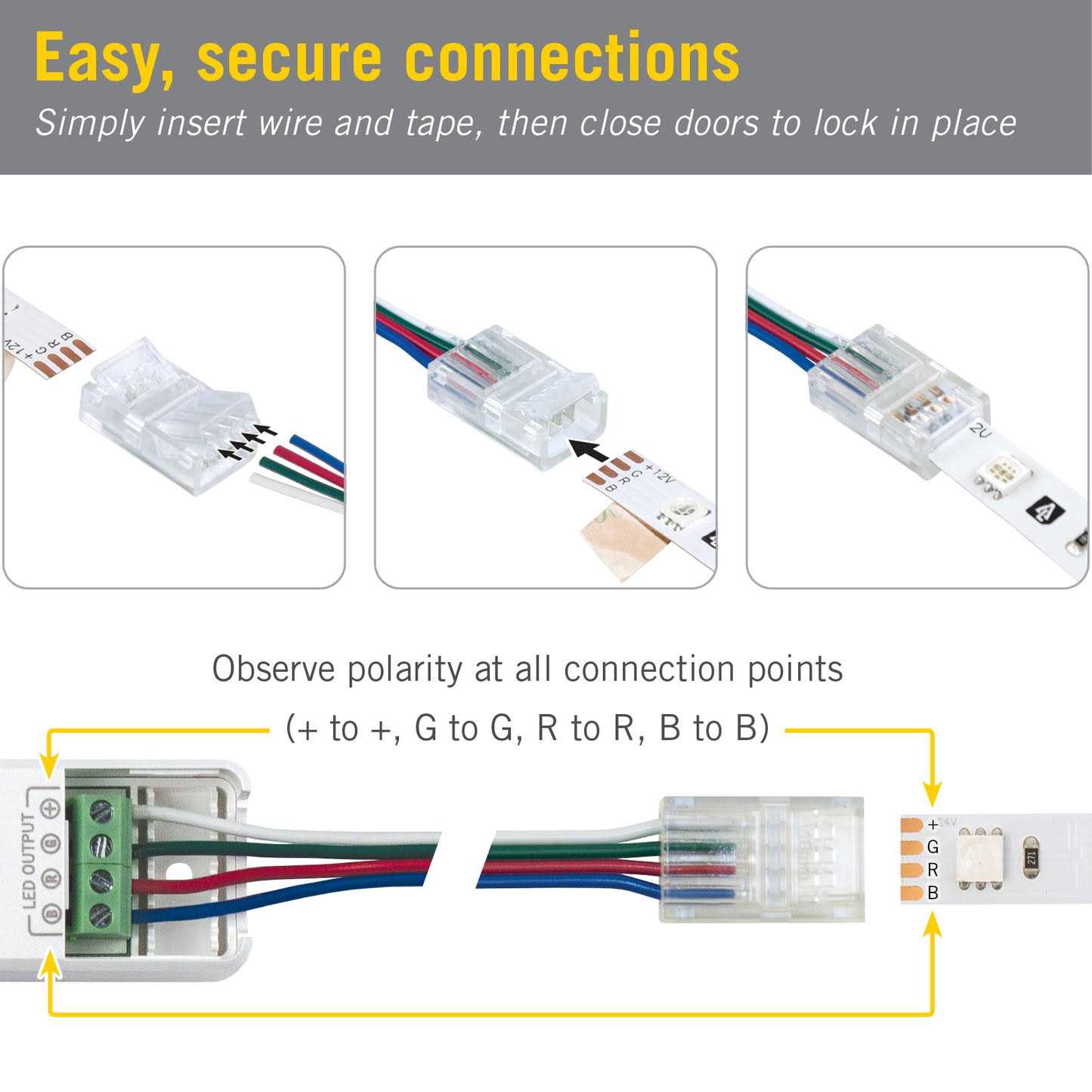Armacost Lighting 2-pin Wire to Tape Connector Cord - Cheap Fitting