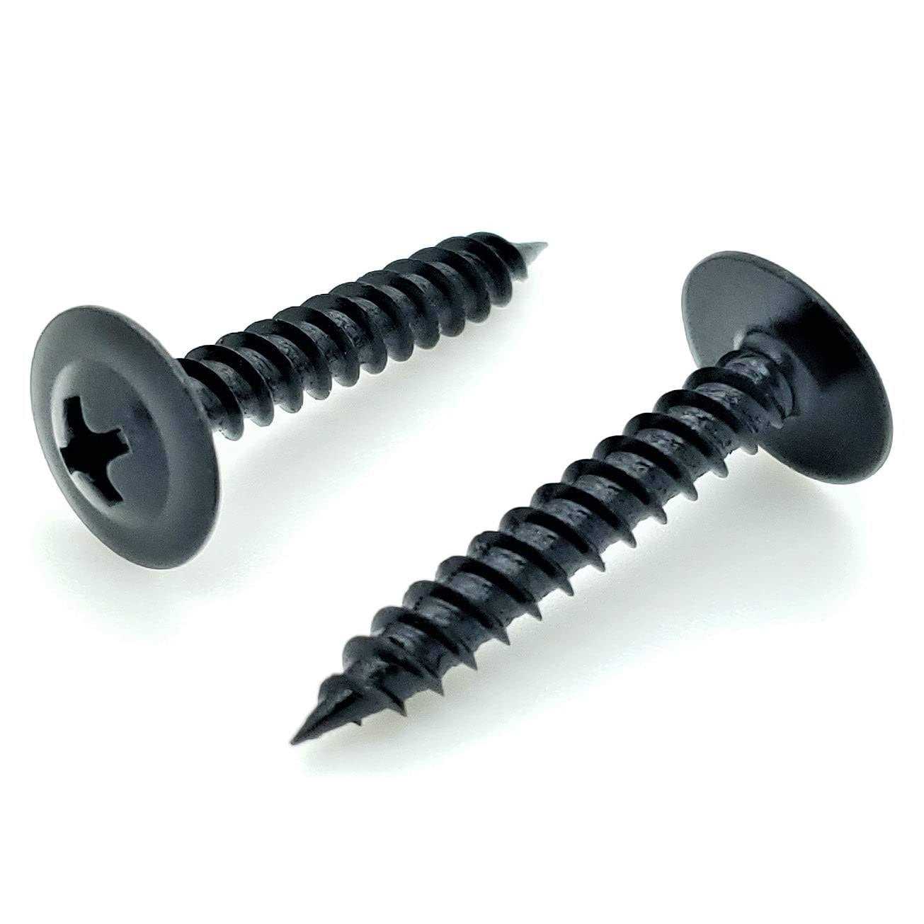 500 Qty #8 x 1 Black Phillips Modified Truss Head Wood Screws - Cheap Fitting