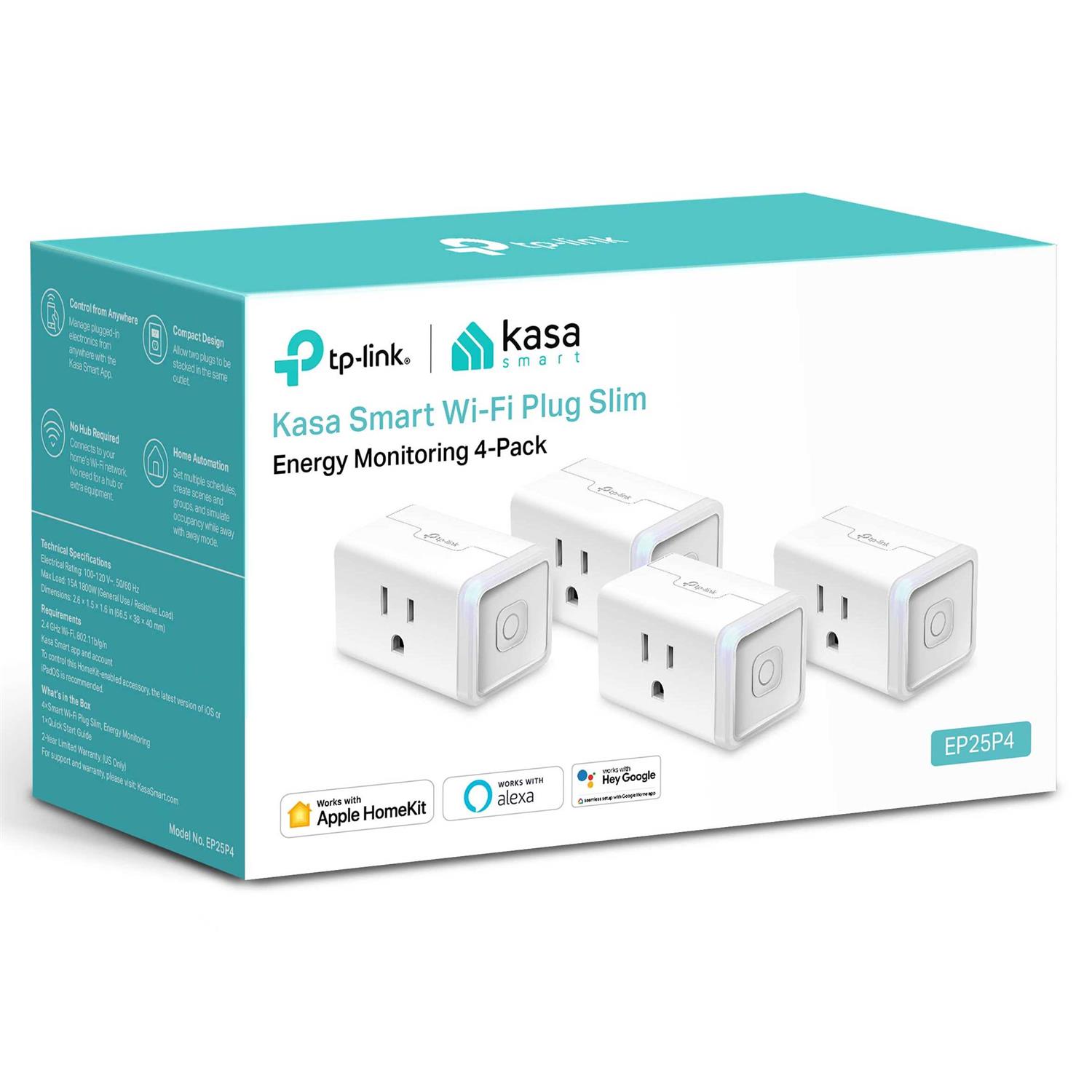 TP-Link EP25P4 4-pack Kasa Smart Plug Mini 15A - Cheap Fitting