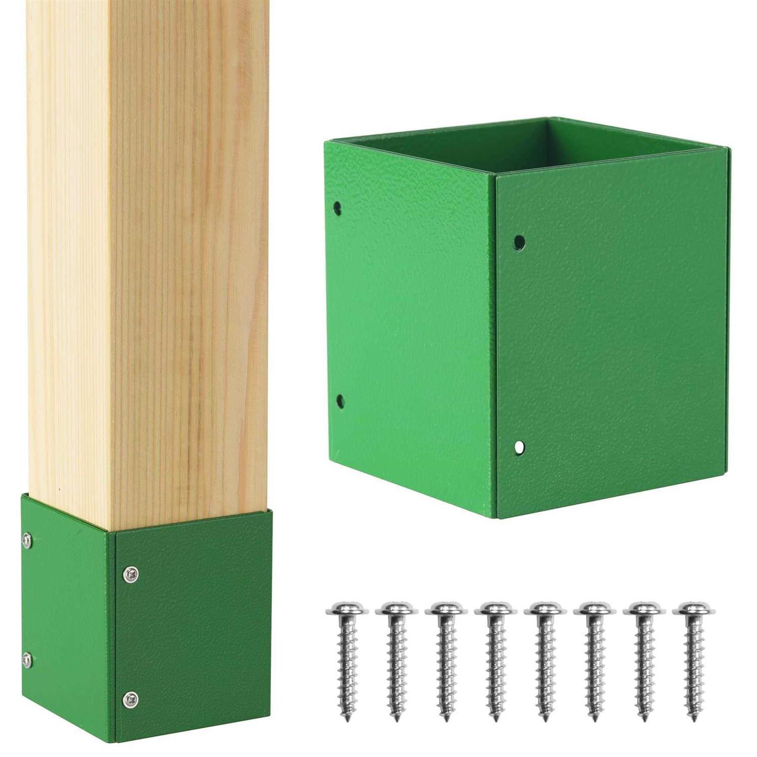 Wanhork 304 Stainless Steel Adjustable Post Protector, Protect mailboxes, Deck and Fences from rain and Damage to Maintenance - Cheap Fitting