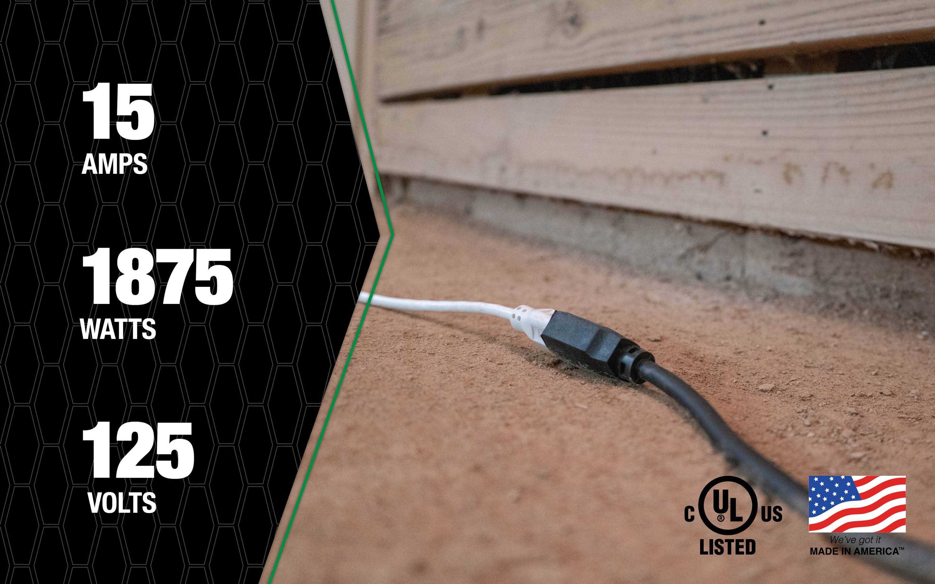 AgriPro Black Heavy-Duty 12/3 Sjtow Extension Cord - Cheap Fitting