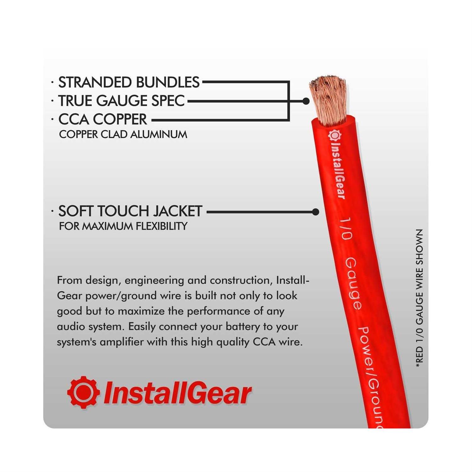 InstallGear Gauge Awg Power Ground Wire Wire - Cheap Fitting
