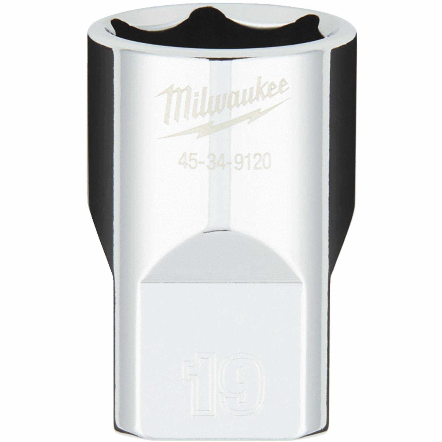 Milwaukee 1/2 in. Drive Metric 6-Point Socket with FOUR FLAT Sides 45-34 - Cheap Fitting