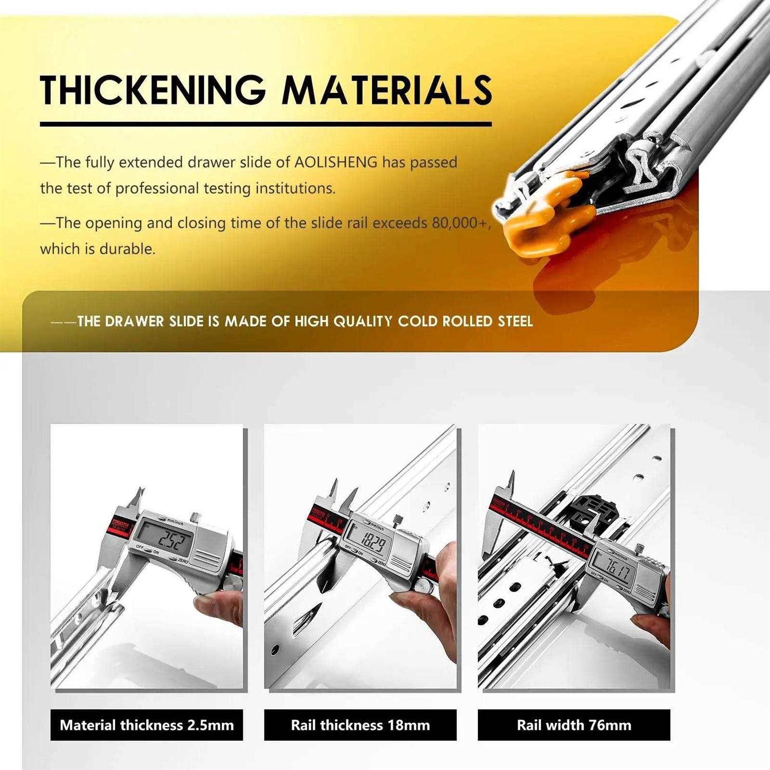 AOLISHENG Heavy Duty Ball Bearing Drawer Slides With Lock High Load Bearing Drawer Runner - Cheap Fitting