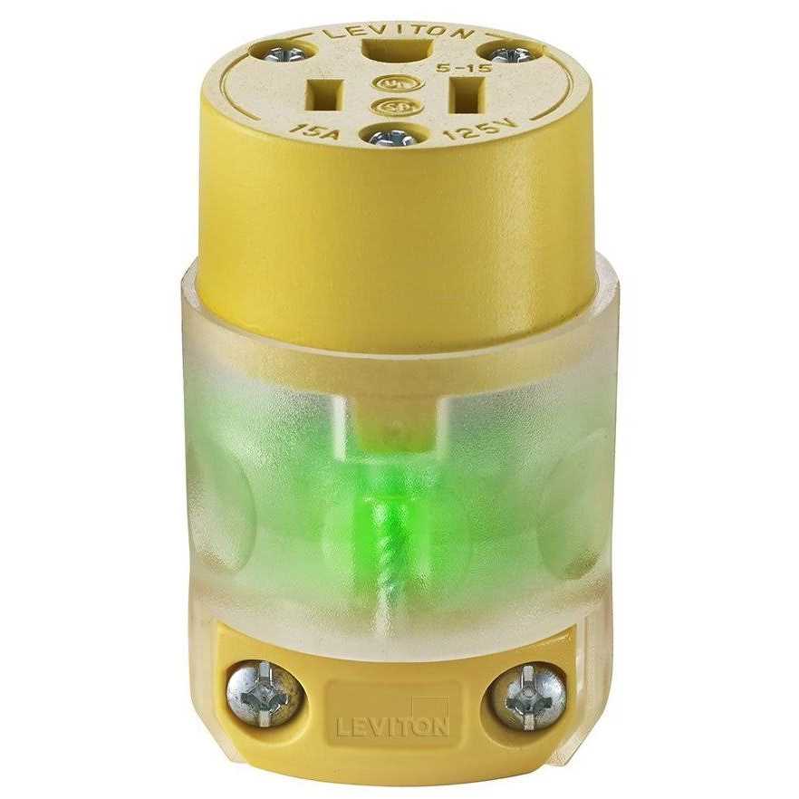 Leviton 515CV-LIT 3 Wire Lighted Connector - Cheap Fitting