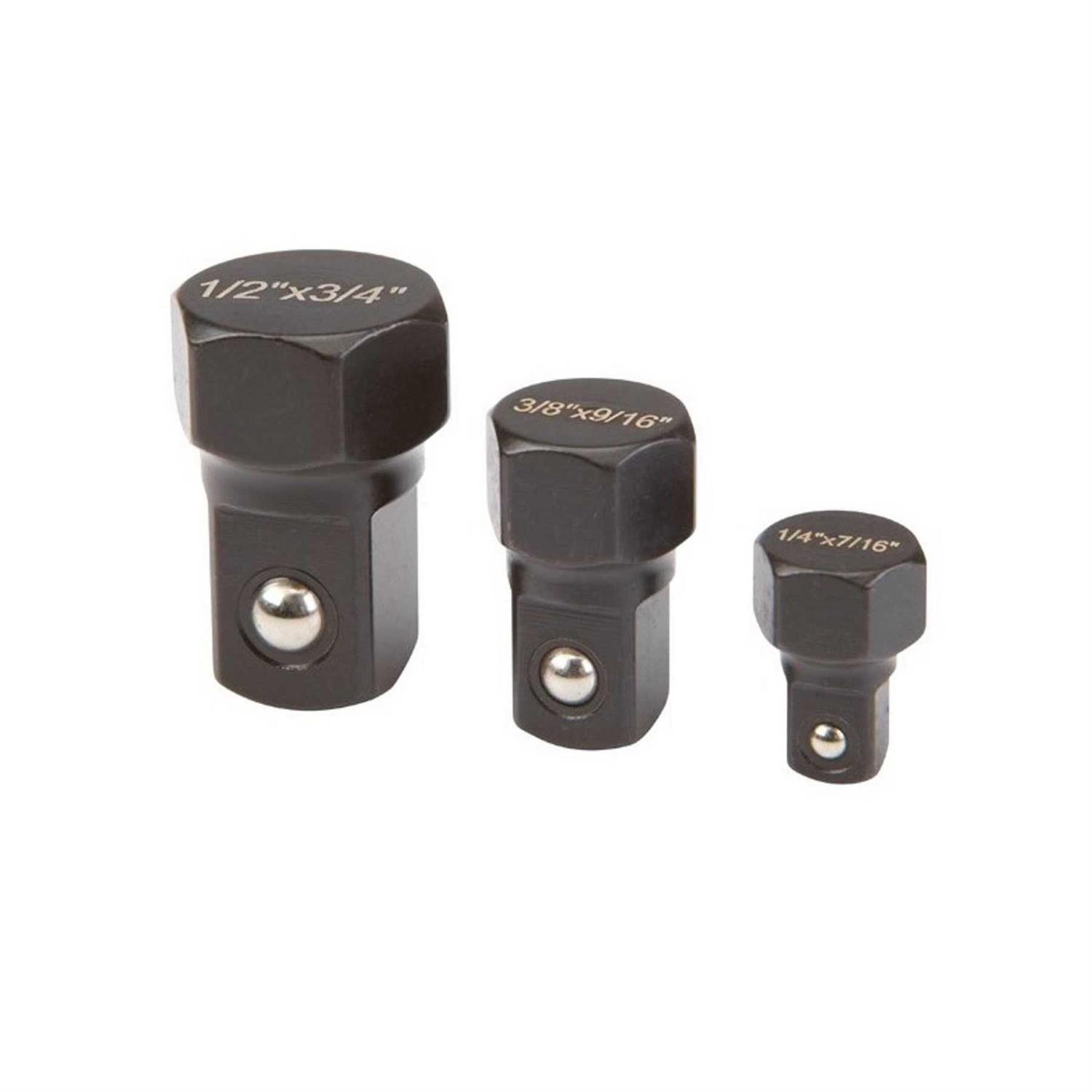 Pittsburgh 3 Pc Square Drive Socket Caps Hex 7/16 inch 9/16 inch & 3/4 inch With 1/4 inch - Cheap Fitting
