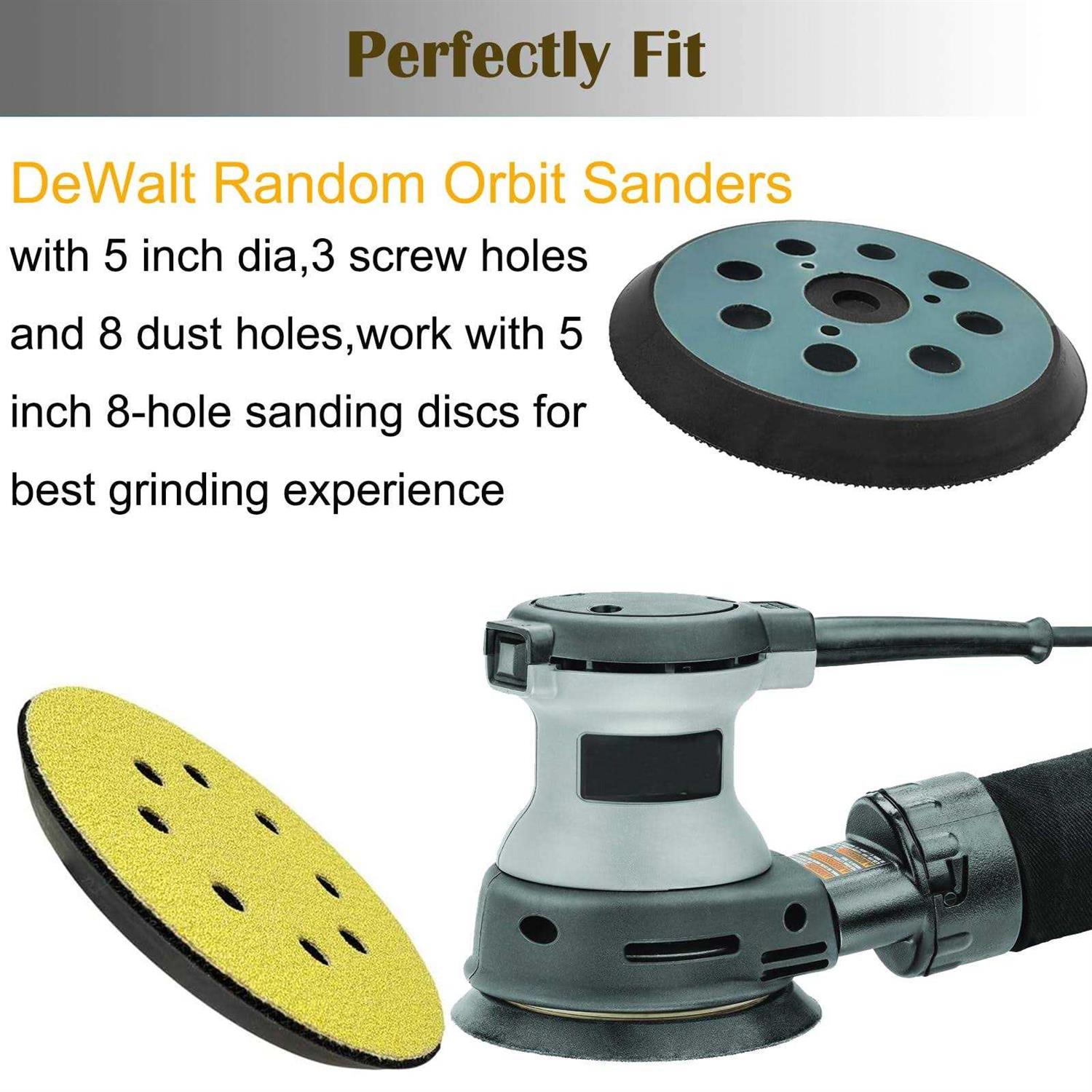 2 Pack 5 Inch 8 Hole Replacement Sander pad for Porter Cable 343, 343k, 390, 390K, 382, 343VSK Orbital Sander -5 Hook and Loop Sanding pad - Cheap Fitting